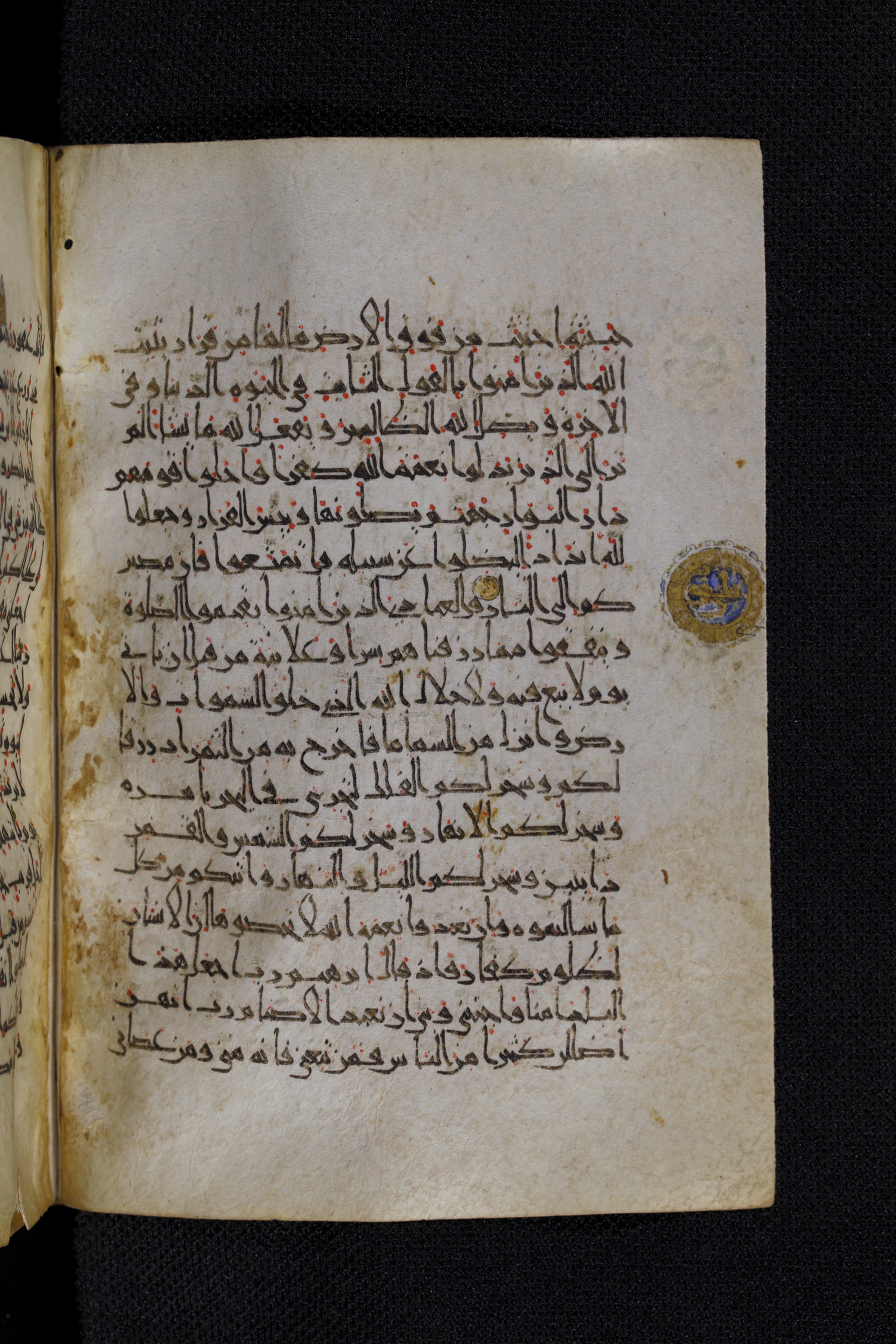 Diez A oct 172, in Transitional Maghrebi script, showing Surah 14:32 from Late 9th to Mid 11th Century AD found in Unknown, currently housed at Staatsbibliothek zu Berlin, Berlin, Germany