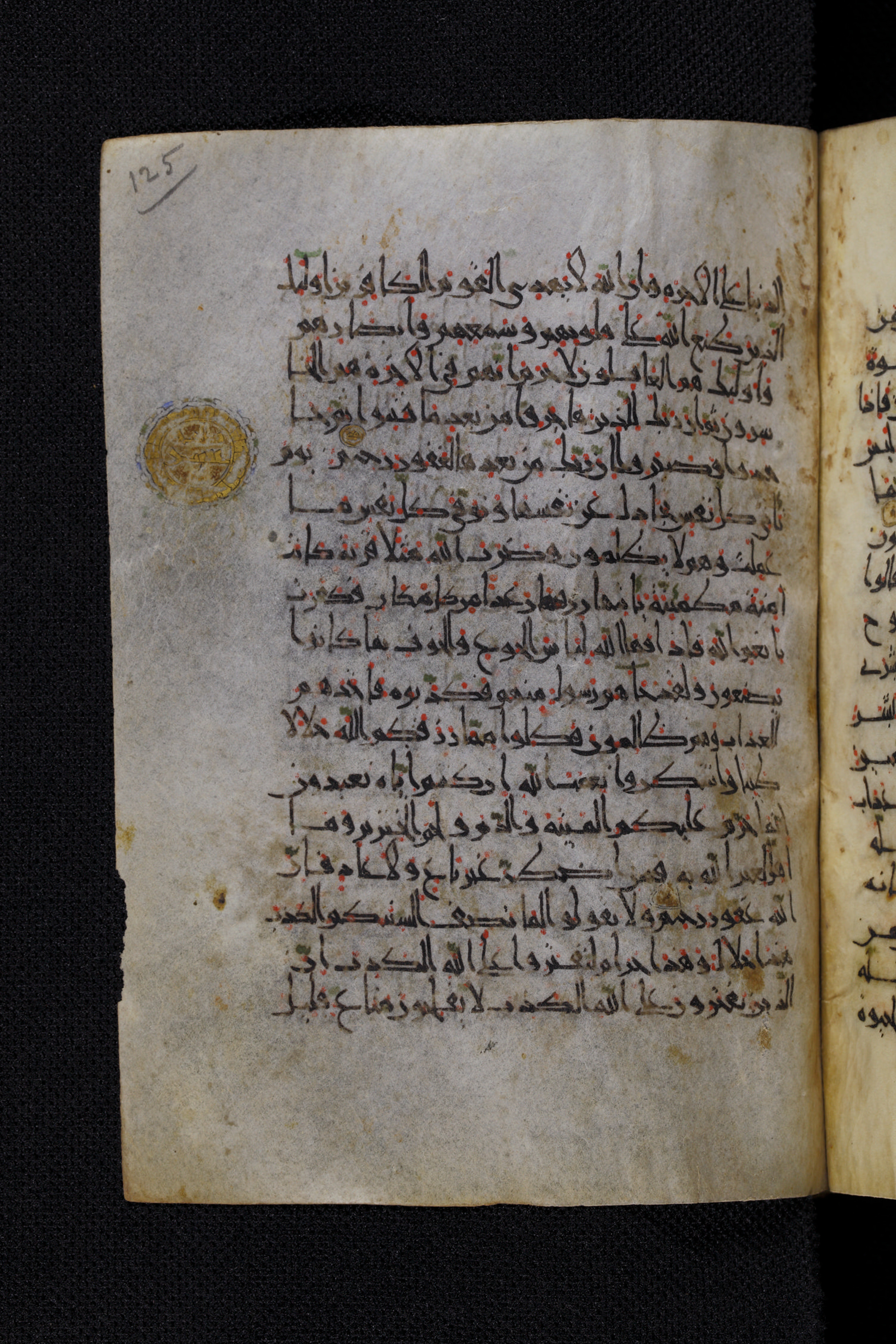 Diez A oct 172, in Transitional Maghrebi script, showing Surah 16:113 from Late 9th to Mid 11th Century AD found in Unknown, currently housed at Staatsbibliothek zu Berlin, Berlin, Germany