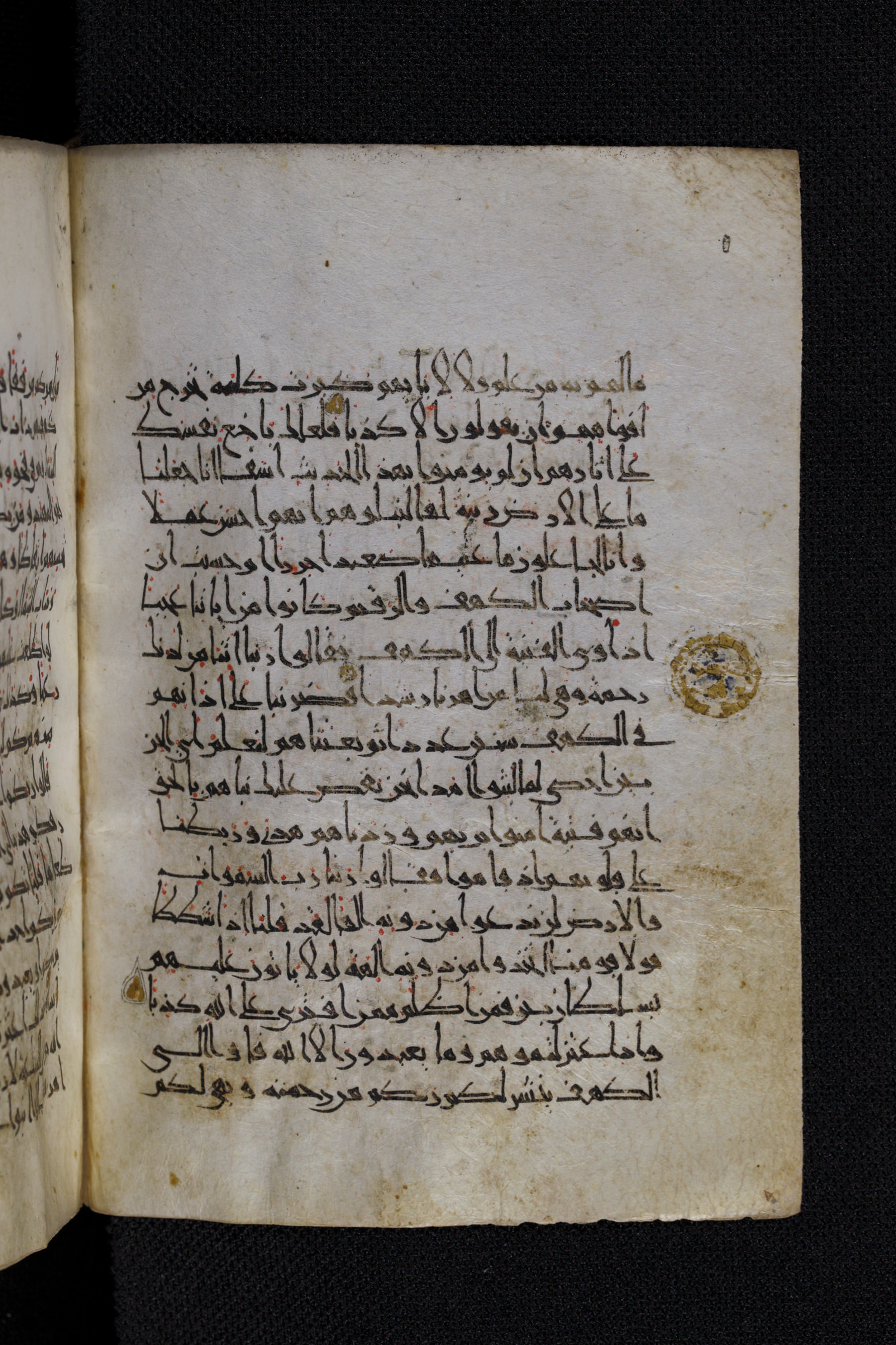 Diez A oct 172, in Transitional Maghrebi script, showing Surah 18:13 from Late 9th to Mid 11th Century AD found in Unknown, currently housed at Staatsbibliothek zu Berlin, Berlin, Germany