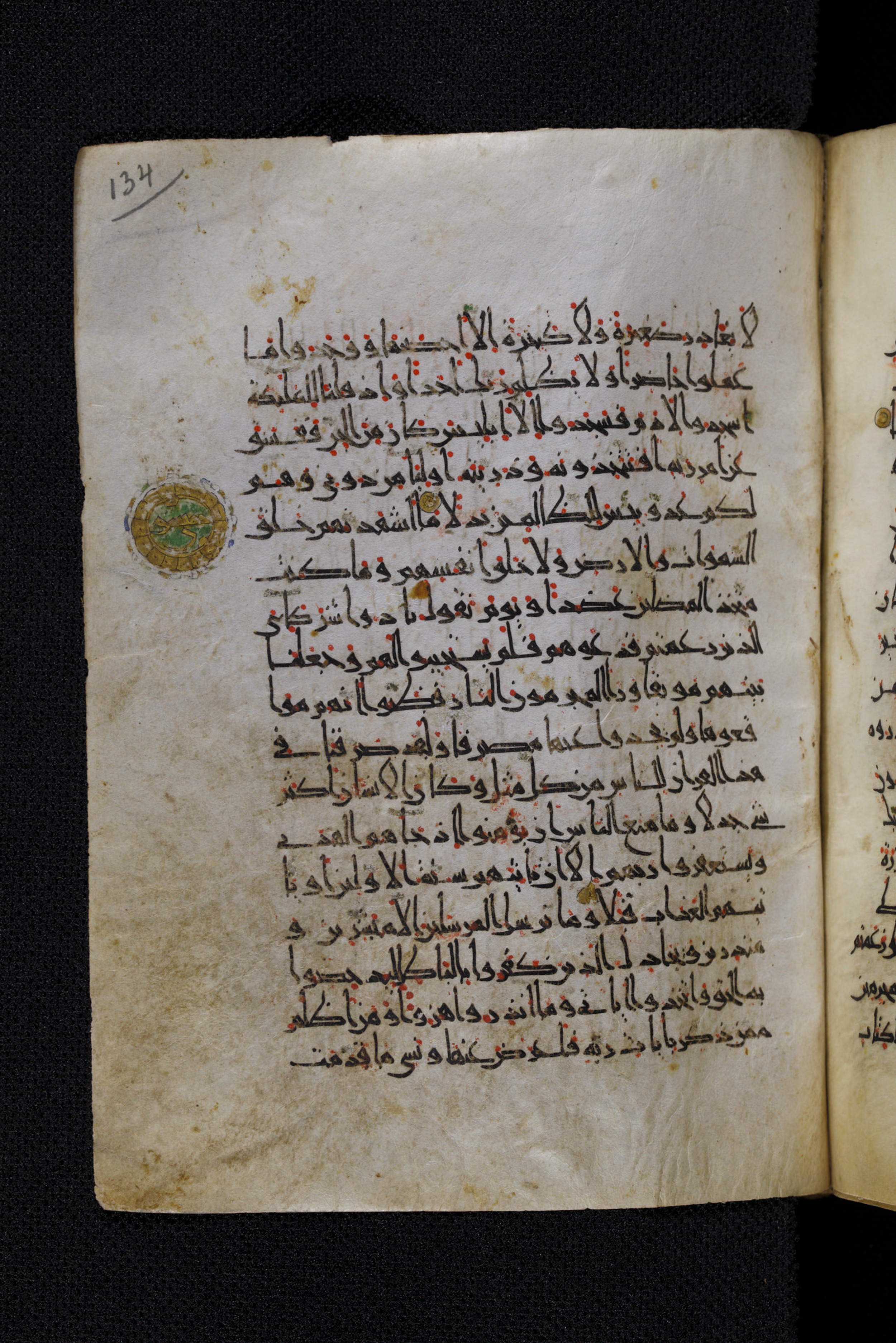 Diez A oct 172 (Scan 2), in Transitional Maghrebi script, showing Surah 18:49 from Late 9th to Mid 11th Century AD found in Unknown, currently housed at Staatsbibliothek zu Berlin, Berlin, Germany