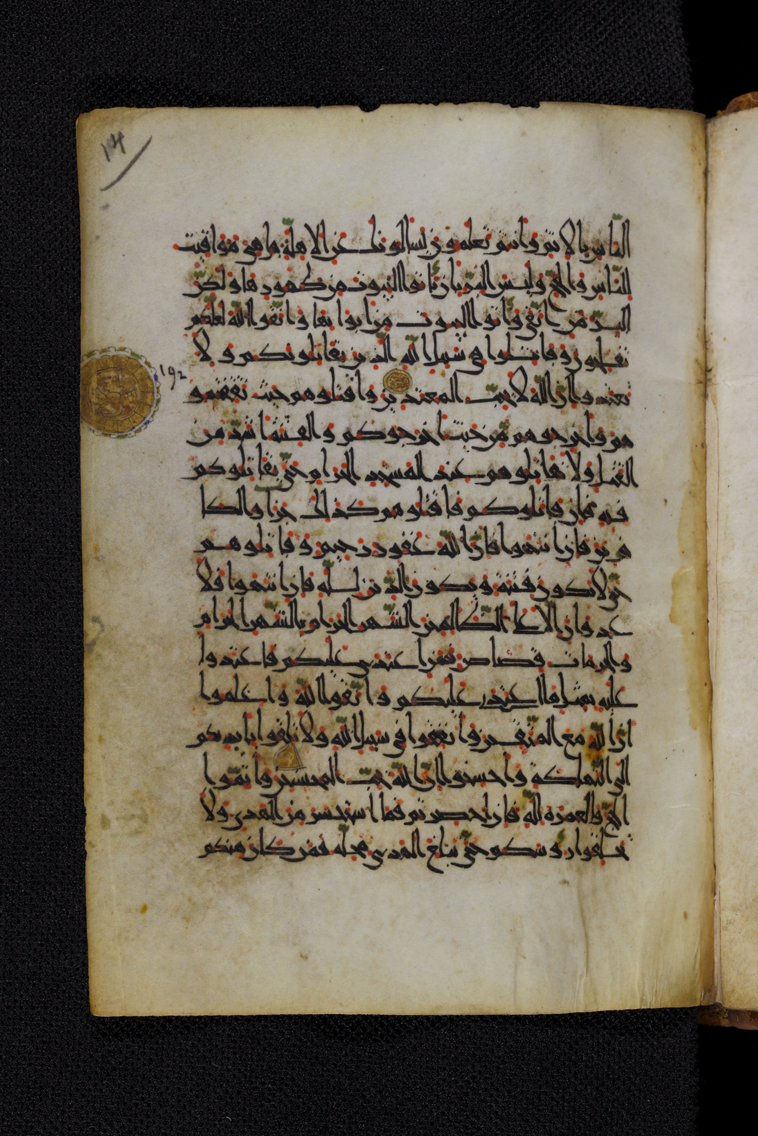 Diez A oct 172, in Transitional Maghrebi script, showing Surah 2:192 from Late 9th to Mid 11th Century AD found in Unknown, currently housed at Staatsbibliothek zu Berlin, Berlin, Germany
