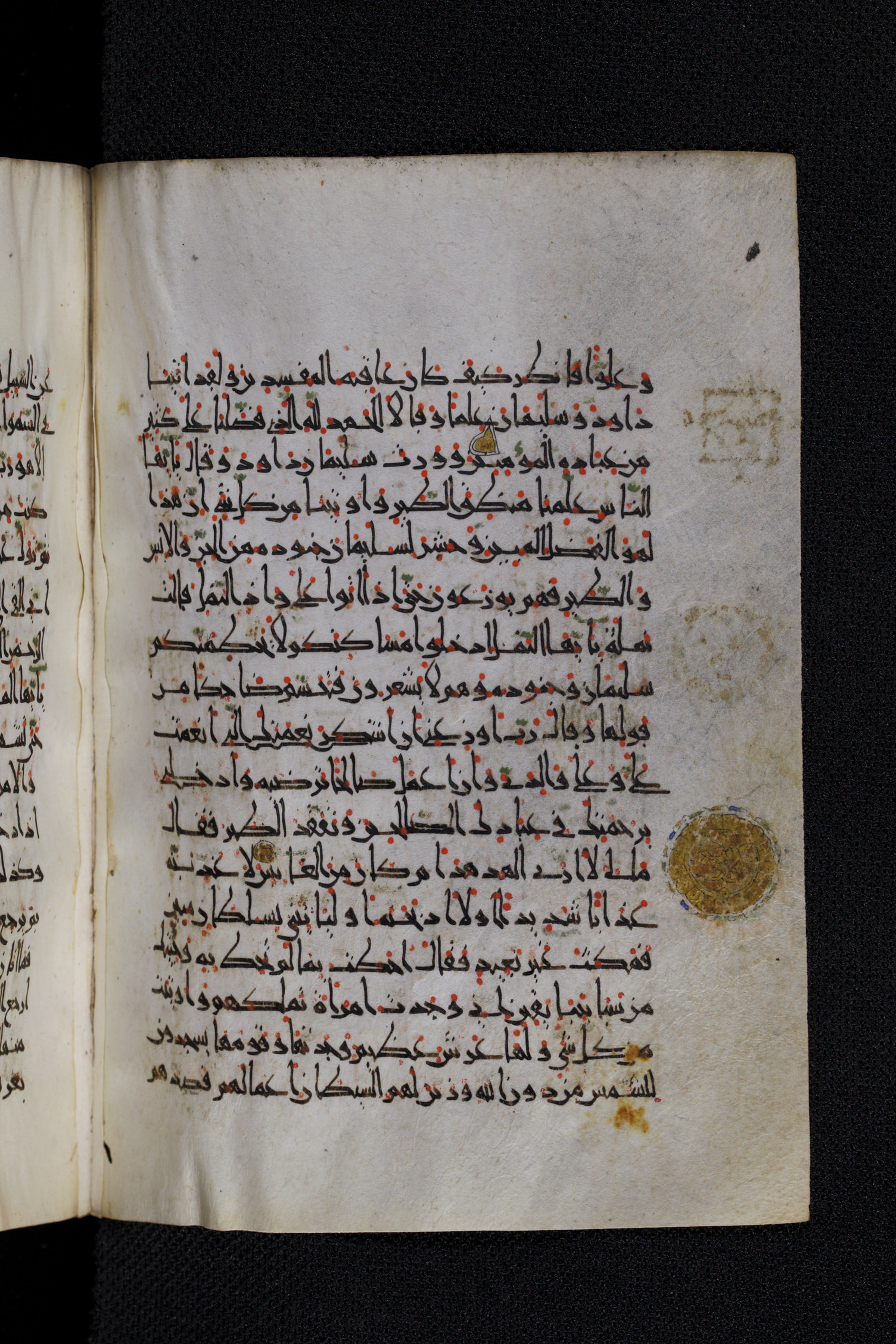 Diez A oct 172, in Transitional Maghrebi script, showing Surah 27:21 from Late 9th to Mid 11th Century AD found in Unknown, currently housed at Staatsbibliothek zu Berlin, Berlin, Germany