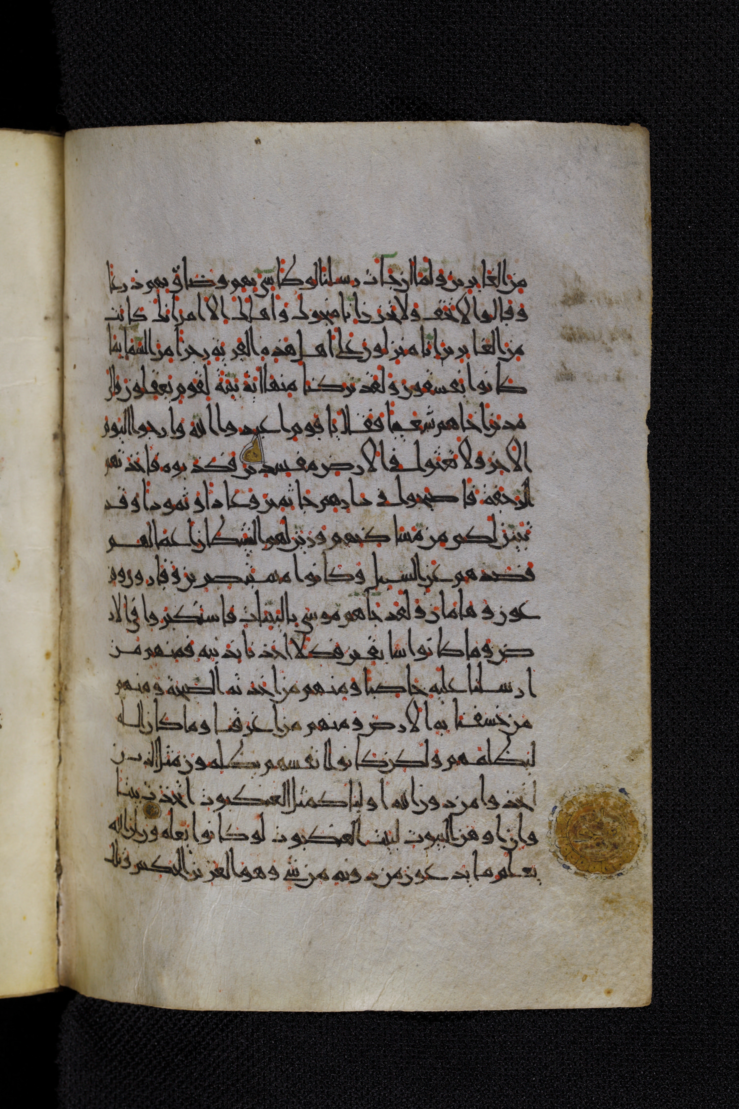 Diez A oct 172, in Transitional Maghrebi script, showing Surah 29:39 from Late 9th to Mid 11th Century AD found in Unknown, currently housed at Staatsbibliothek zu Berlin, Berlin, Germany
