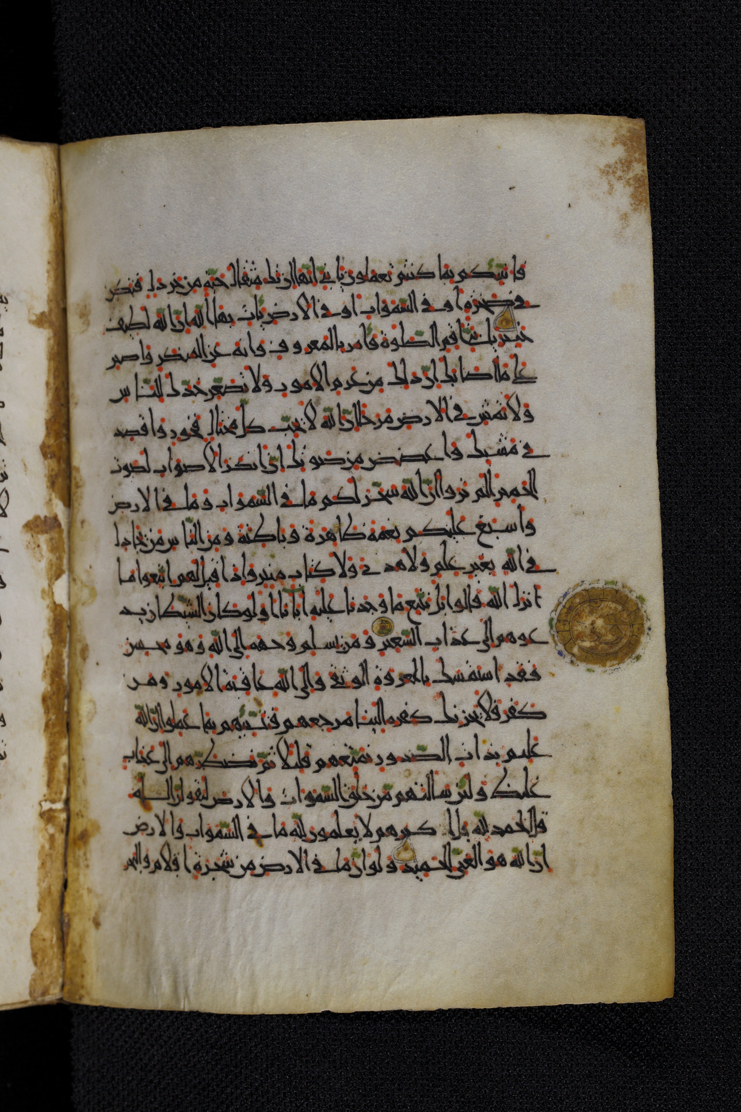 Diez A oct 172, in Transitional Maghrebi script, showing Surah 31:21 from Late 9th to Mid 11th Century AD found in Unknown, currently housed at Staatsbibliothek zu Berlin, Berlin, Germany