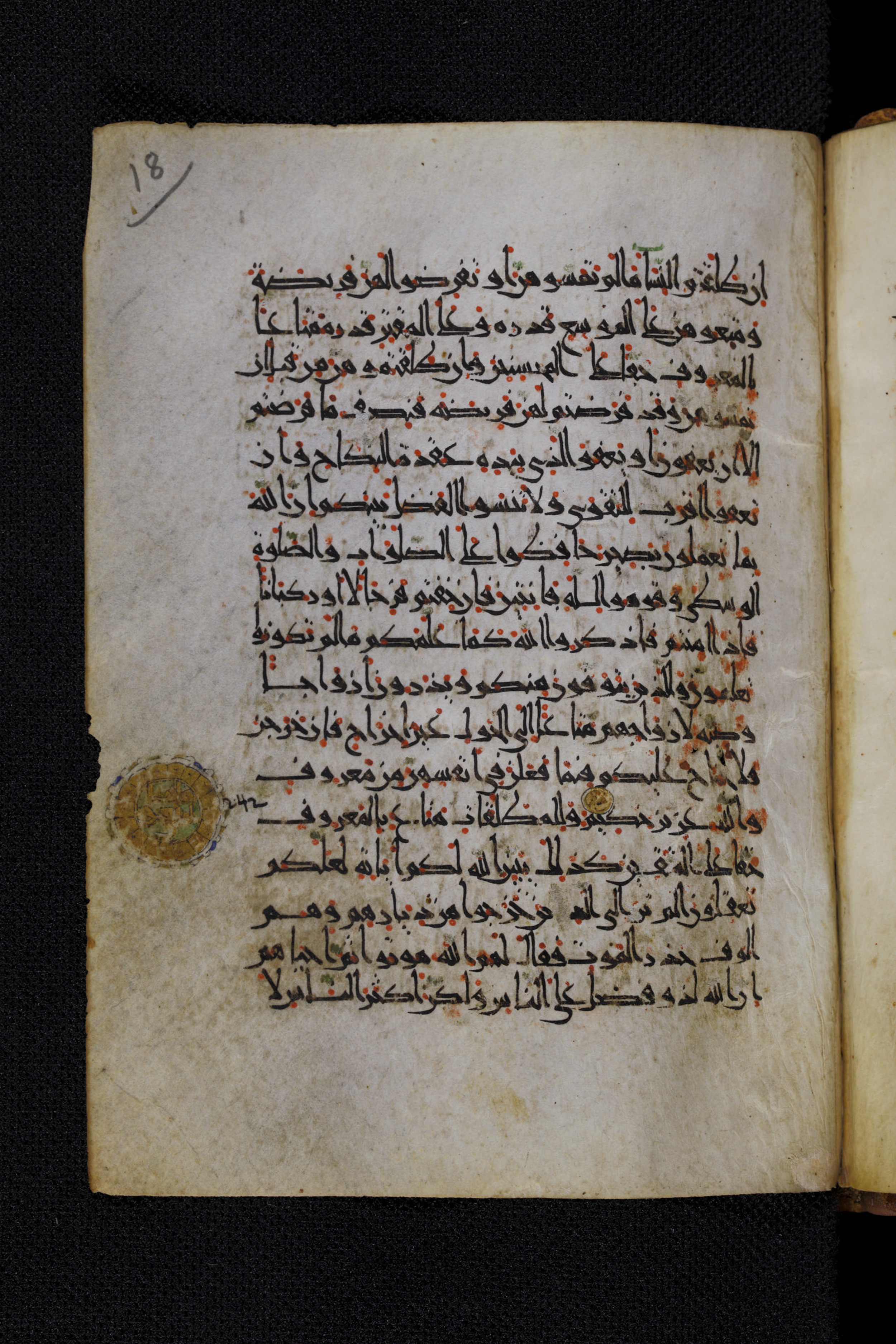 Diez A oct 172, in Transitional Maghrebi script, showing Surah 2:239 from Late 9th to Mid 11th Century AD found in Unknown, currently housed at Staatsbibliothek zu Berlin, Berlin, Germany