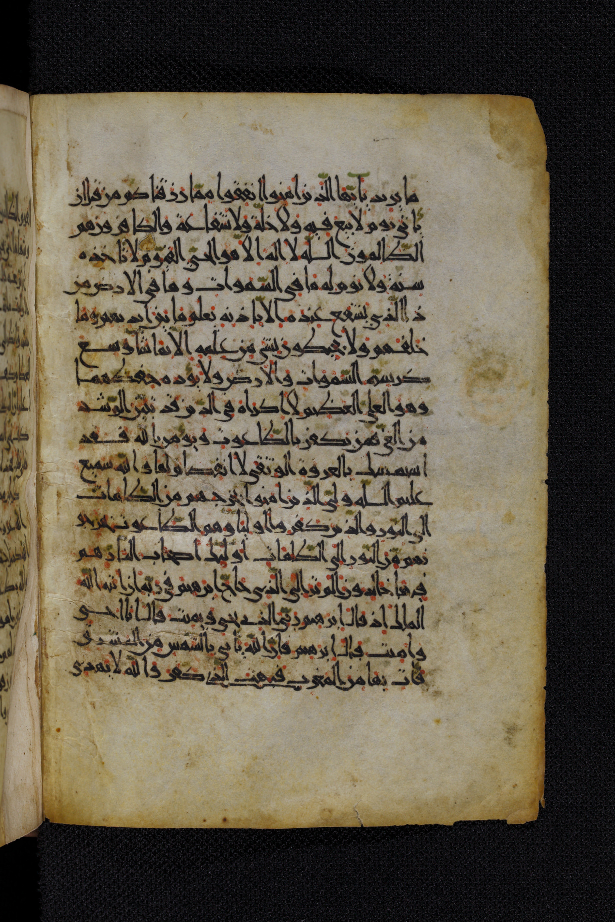 Diez A oct 172, in Transitional Maghrebi script, showing Surah 2:255 from Late 9th to Mid 11th Century AD found in Unknown, currently housed at Staatsbibliothek zu Berlin, Berlin, Germany