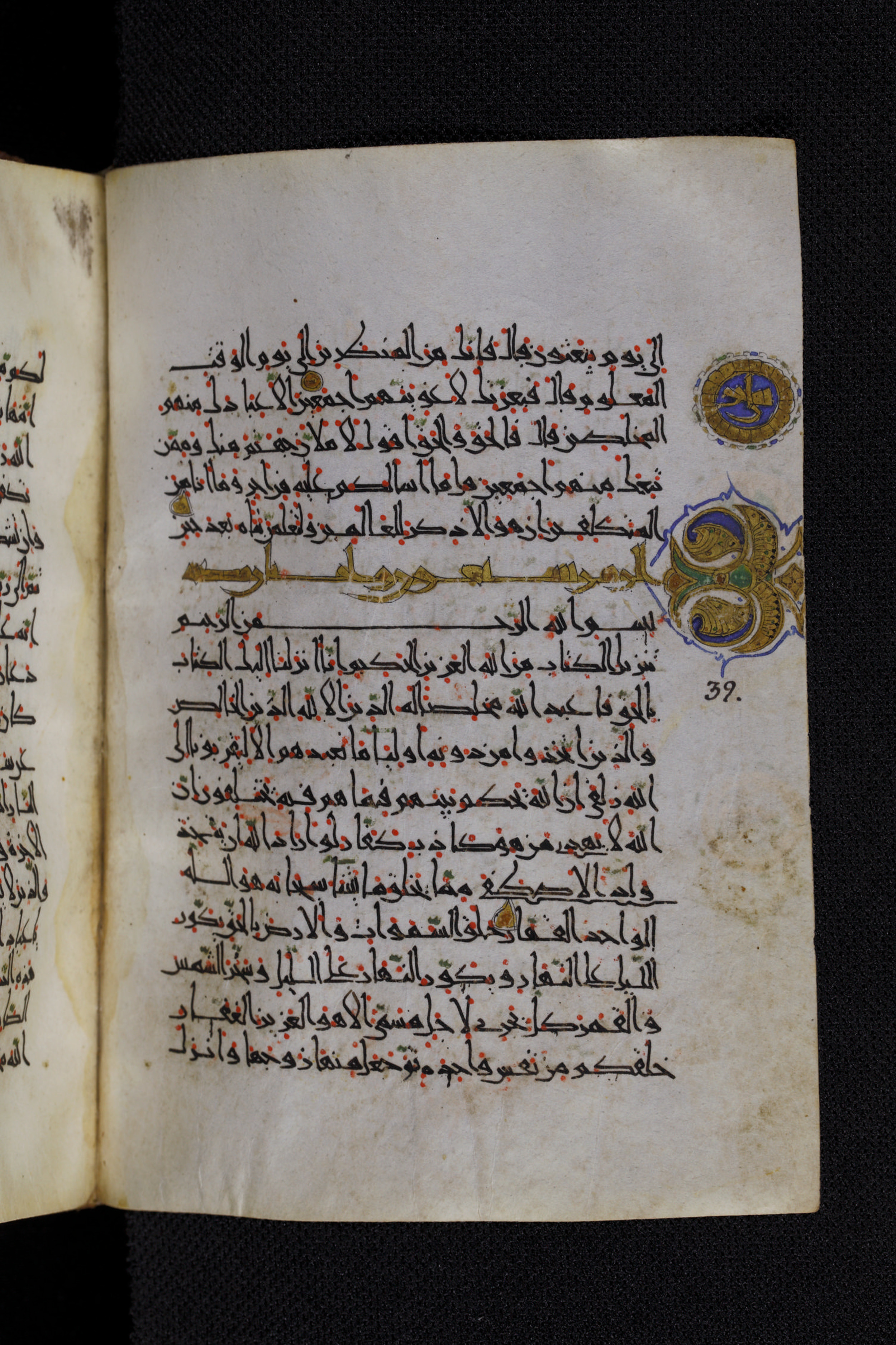 Diez A oct 172, in Transitional Maghrebi script, showing Surah 39:4 from Late 9th to Mid 11th Century AD found in Unknown, currently housed at Staatsbibliothek zu Berlin, Berlin, Germany