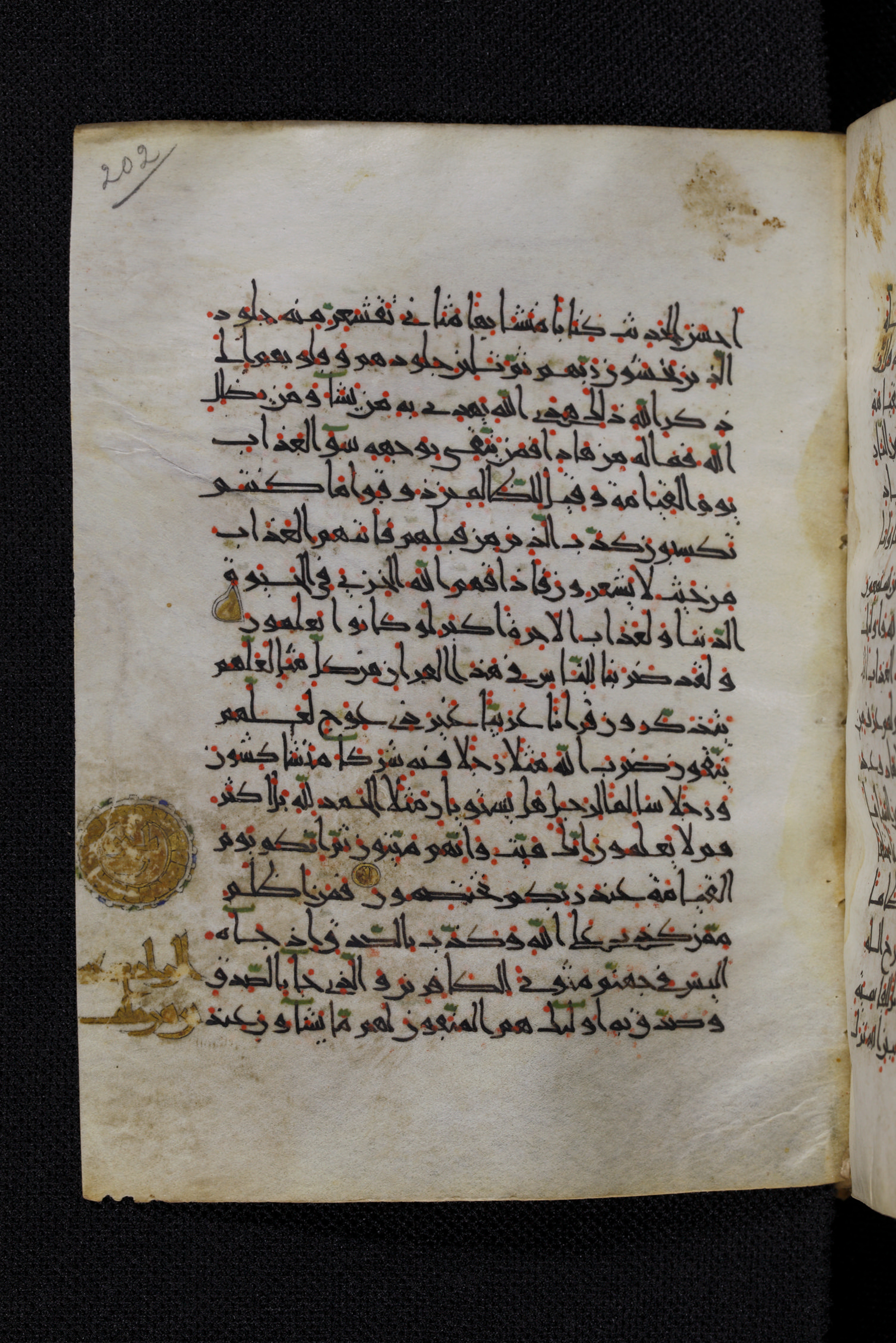 Diez A oct 172, in Transitional Maghrebi script, showing Surah 39:32 from Late 9th to Mid 11th Century AD found in Unknown, currently housed at Staatsbibliothek zu Berlin, Berlin, Germany