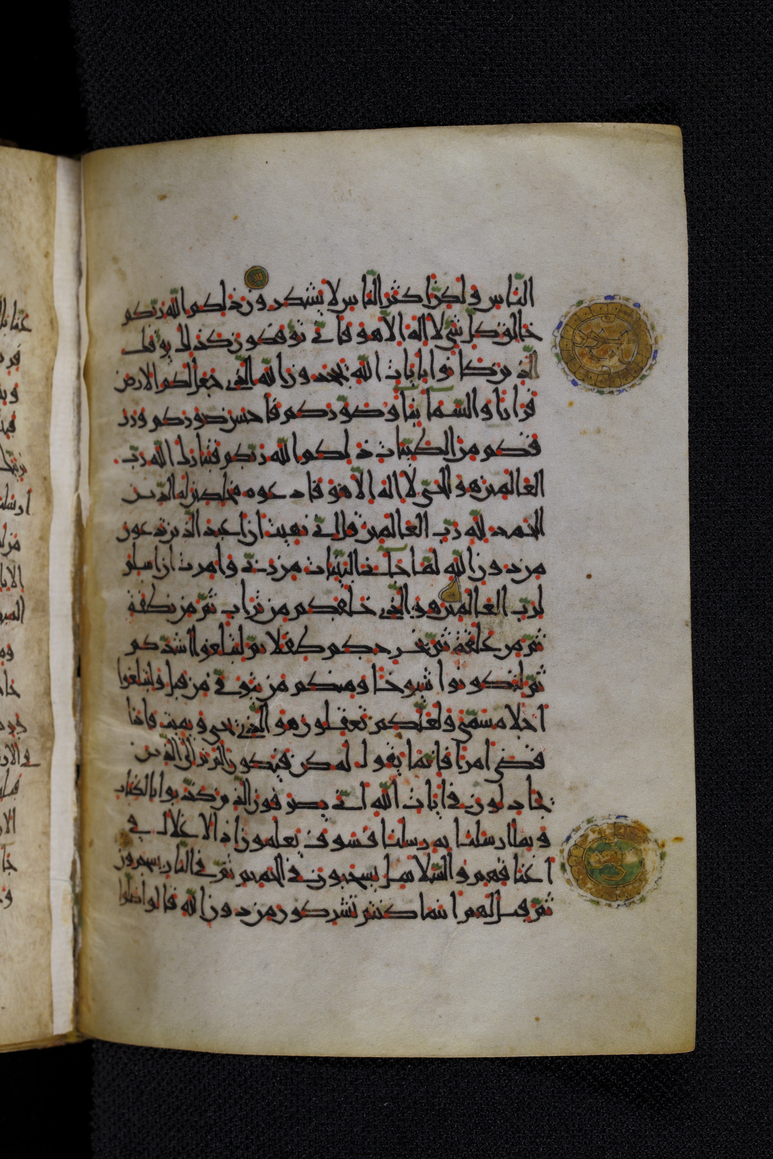 Diez A oct 172, in Transitional Maghrebi script, showing Surah 40:71 from Late 9th to Mid 11th Century AD found in Unknown, currently housed at Staatsbibliothek zu Berlin, Berlin, Germany