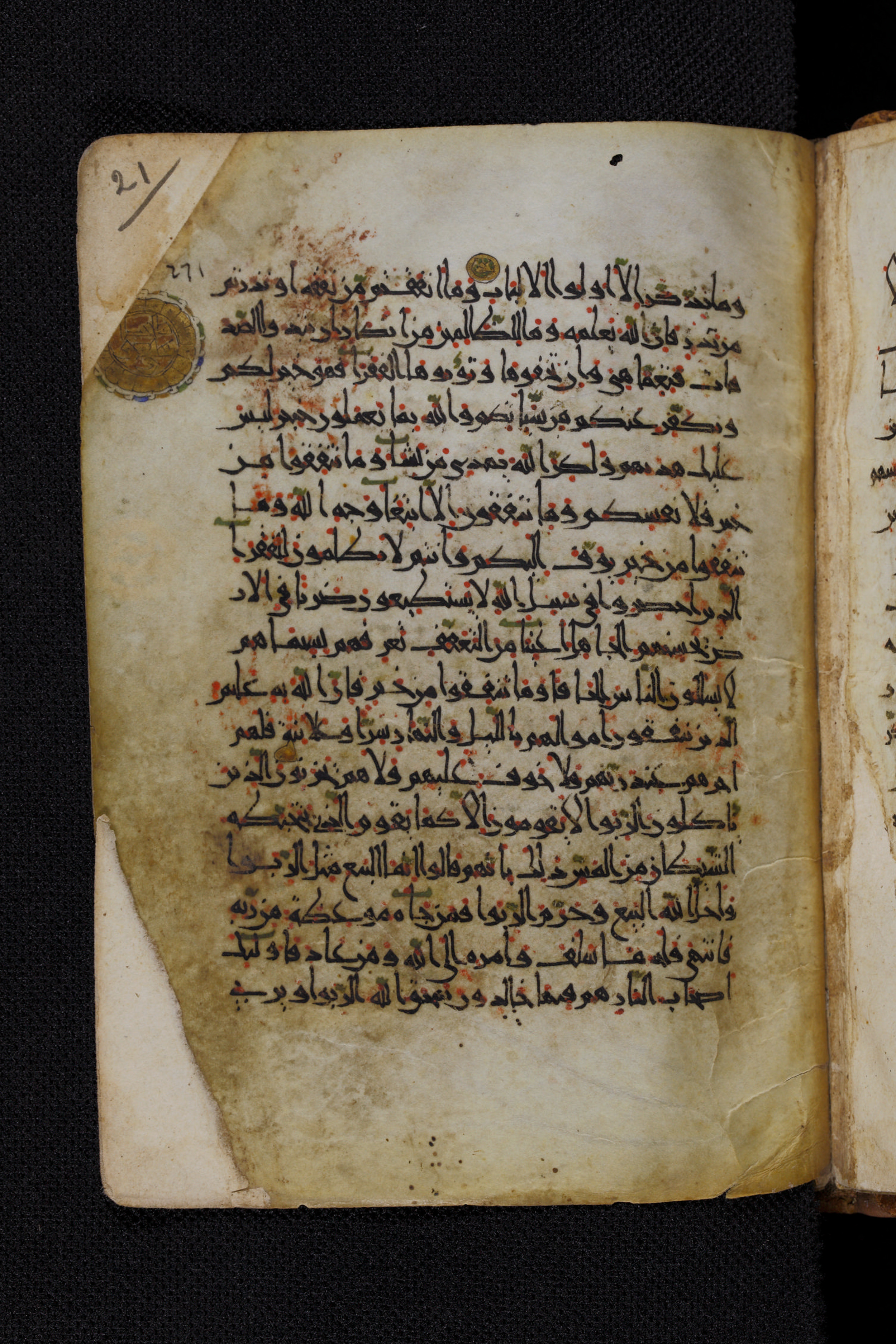 Diez A oct 172, in Transitional Maghrebi script, showing Surah 2:271 from Late 9th to Mid 11th Century AD found in Unknown, currently housed at Staatsbibliothek zu Berlin, Berlin, Germany