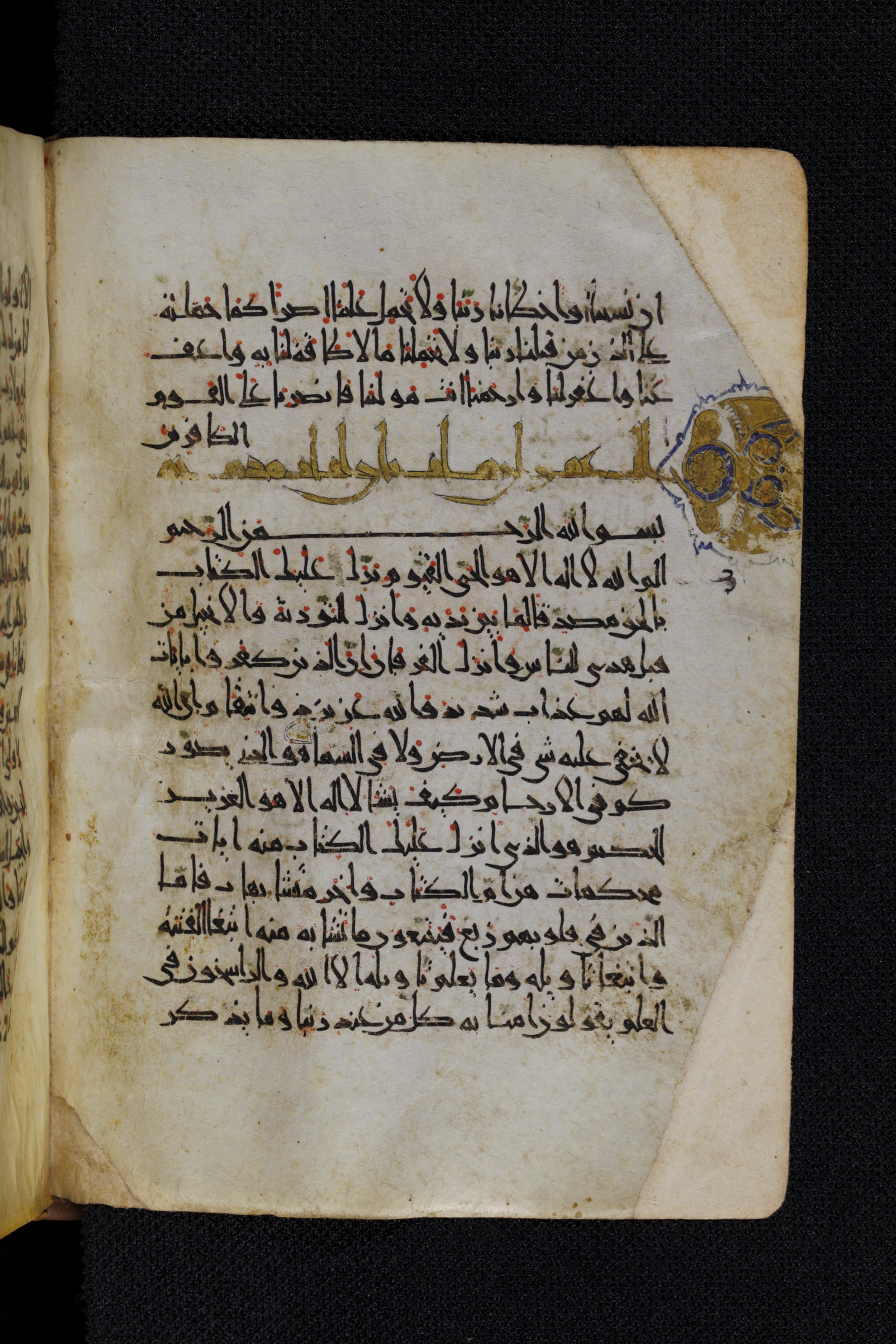 Diez A oct 172 (Scan 1), in Transitional Maghrebi script, showing Surah 3:7 from Late 9th to Mid 11th Century AD found in Unknown, currently housed at Staatsbibliothek zu Berlin, Berlin, Germany