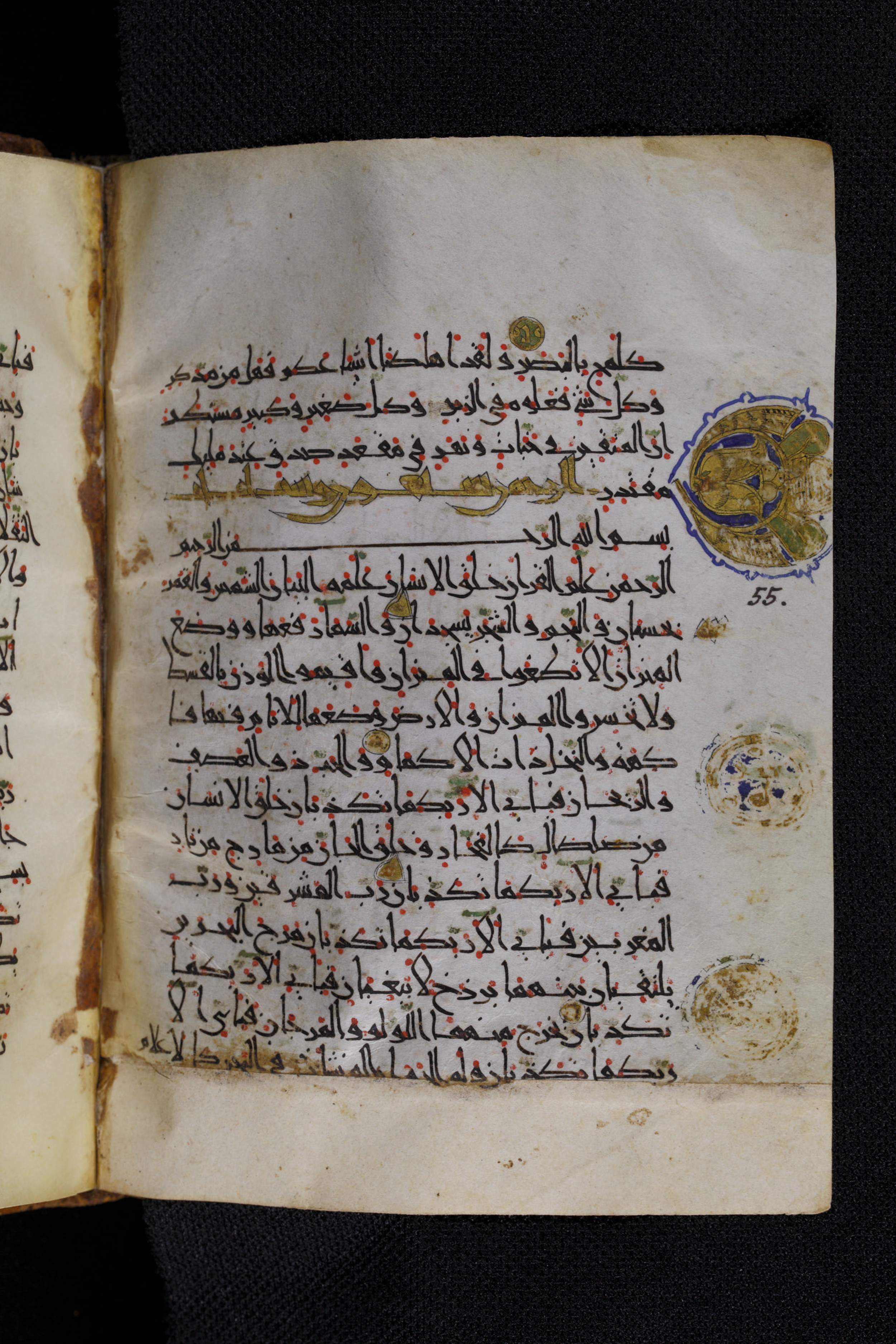 Diez A oct 172, in Transitional Maghrebi script, showing Surah 55:21 from Late 9th to Mid 11th Century AD found in Unknown, currently housed at Staatsbibliothek zu Berlin, Berlin, Germany