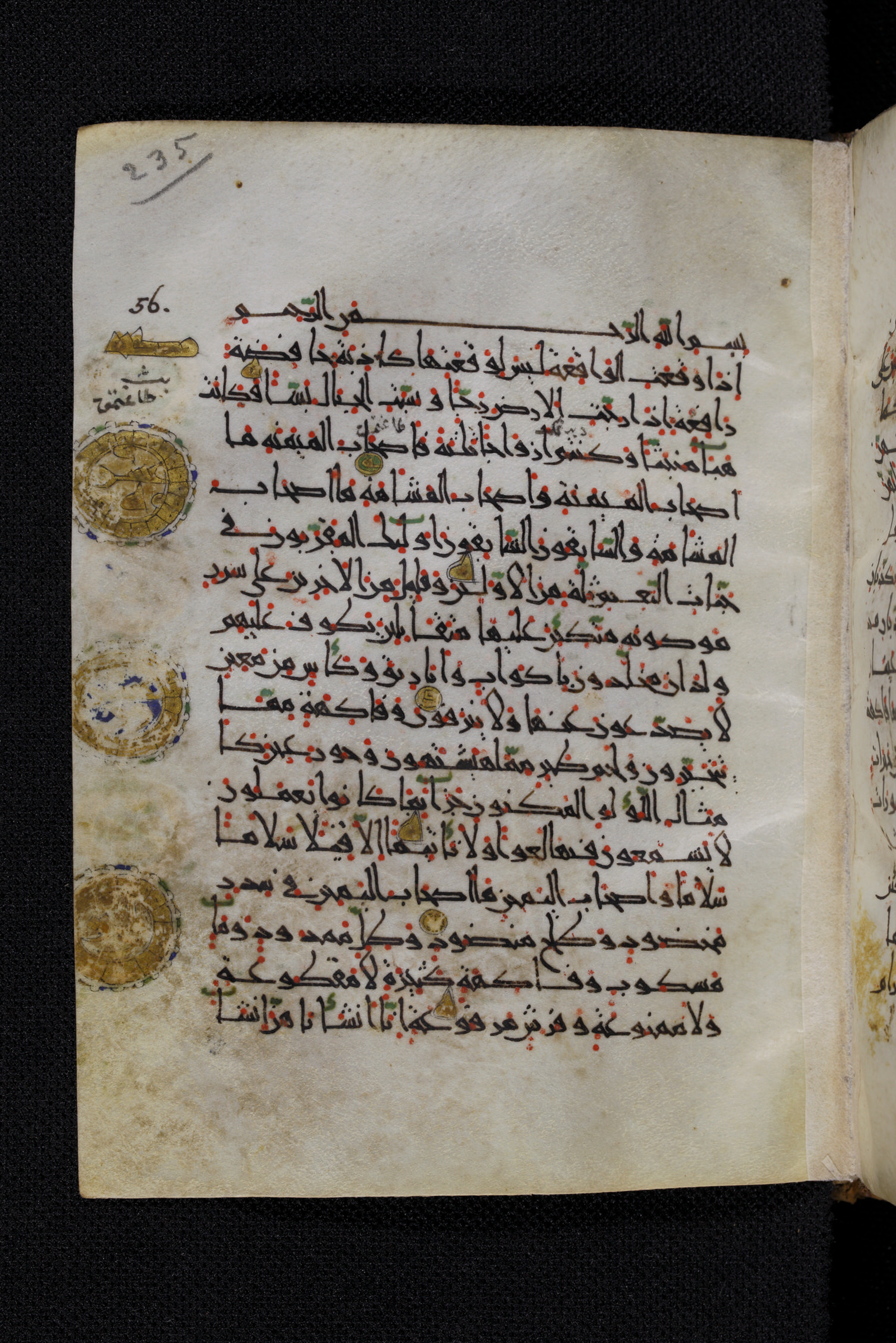 Diez A oct 172, in Transitional Maghrebi script, showing Surah 56:21 from Late 9th to Mid 11th Century AD found in Unknown, currently housed at Staatsbibliothek zu Berlin, Berlin, Germany