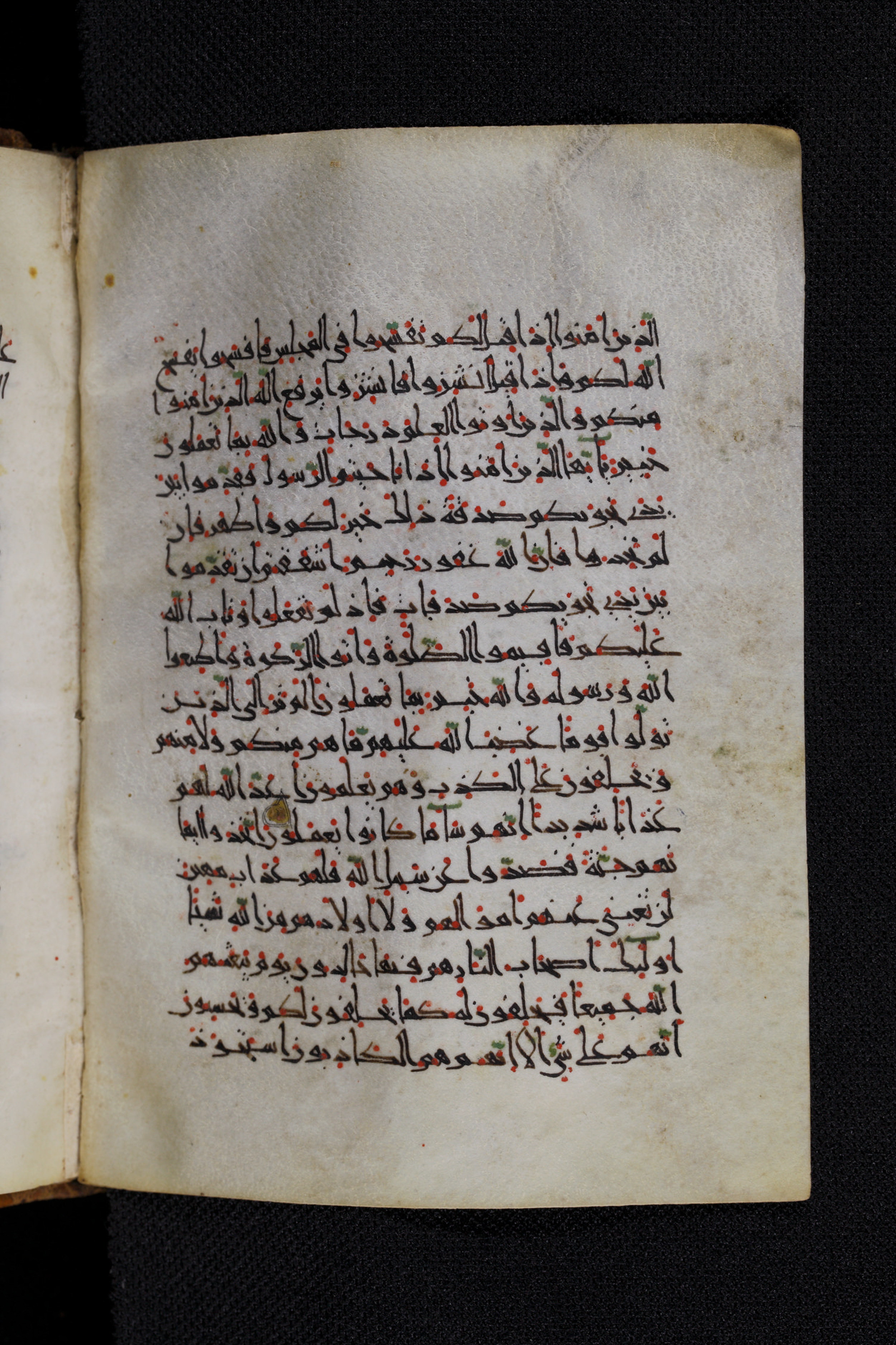 Diez A oct 172 (Scan 1), in Transitional Maghrebi script, showing Surah 58:19 from Late 9th to Mid 11th Century AD found in Unknown, currently housed at Staatsbibliothek zu Berlin, Berlin, Germany