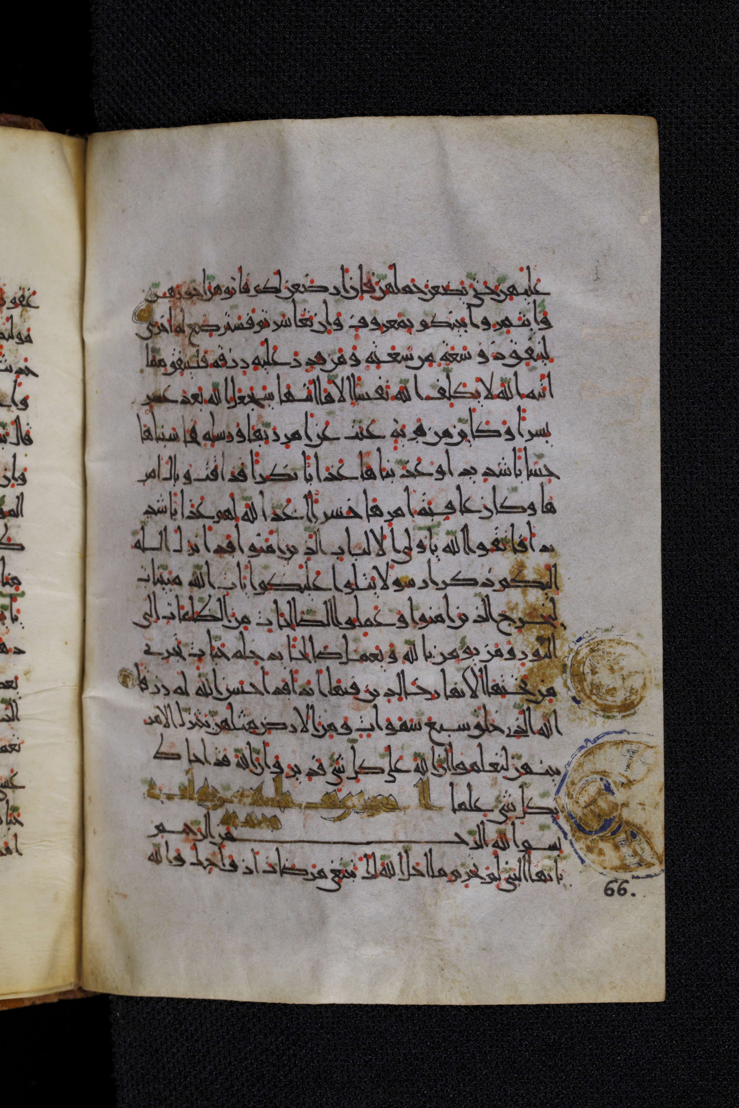 Diez A oct 172, in Transitional Maghrebi script, showing Surah 65:7 from Late 9th to Mid 11th Century AD found in Unknown, currently housed at Staatsbibliothek zu Berlin, Berlin, Germany