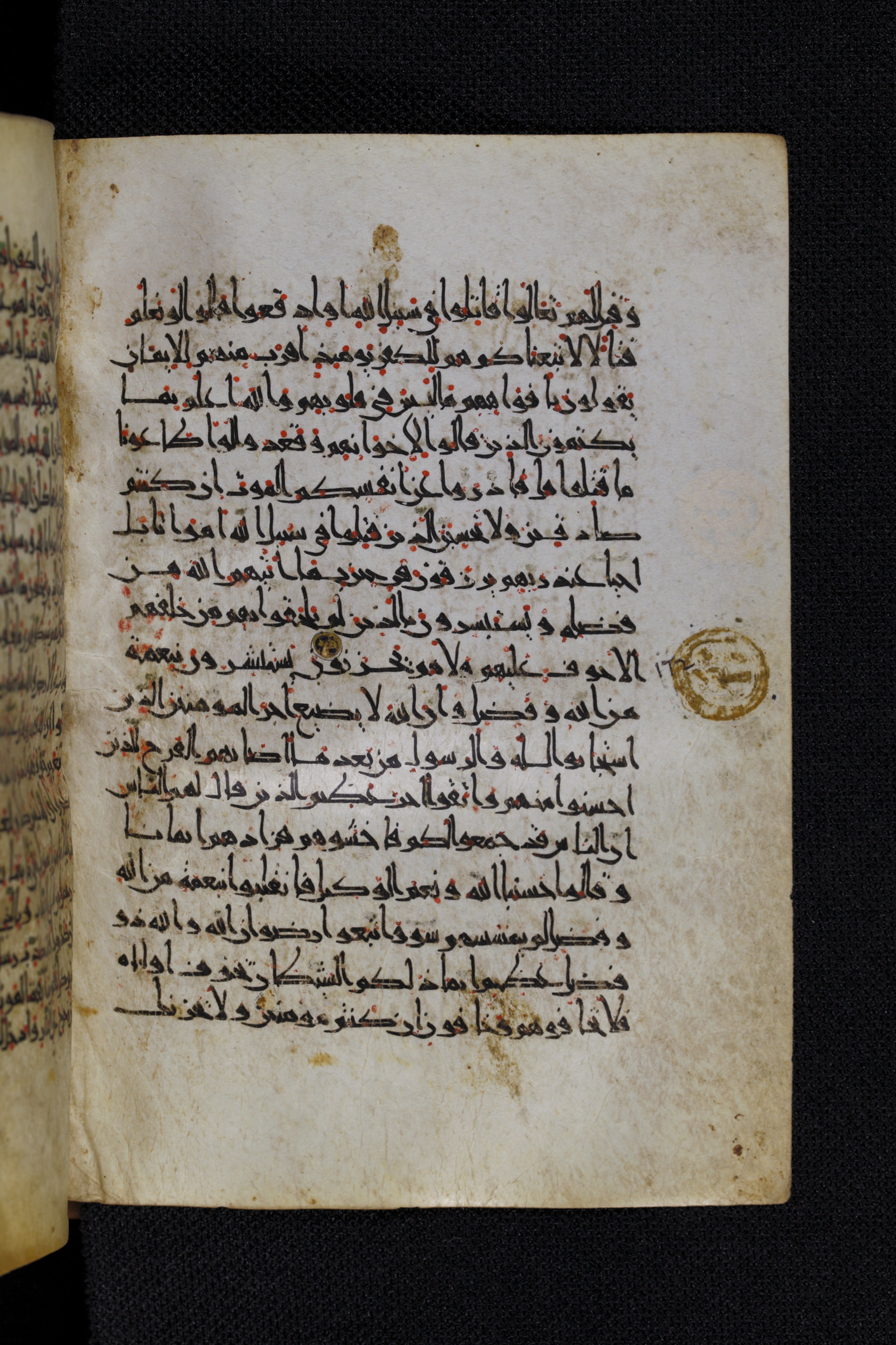 Diez A oct 172, in Transitional Maghrebi script, showing Surah 3:175 from Late 9th to Mid 11th Century AD found in Unknown, currently housed at Staatsbibliothek zu Berlin, Berlin, Germany