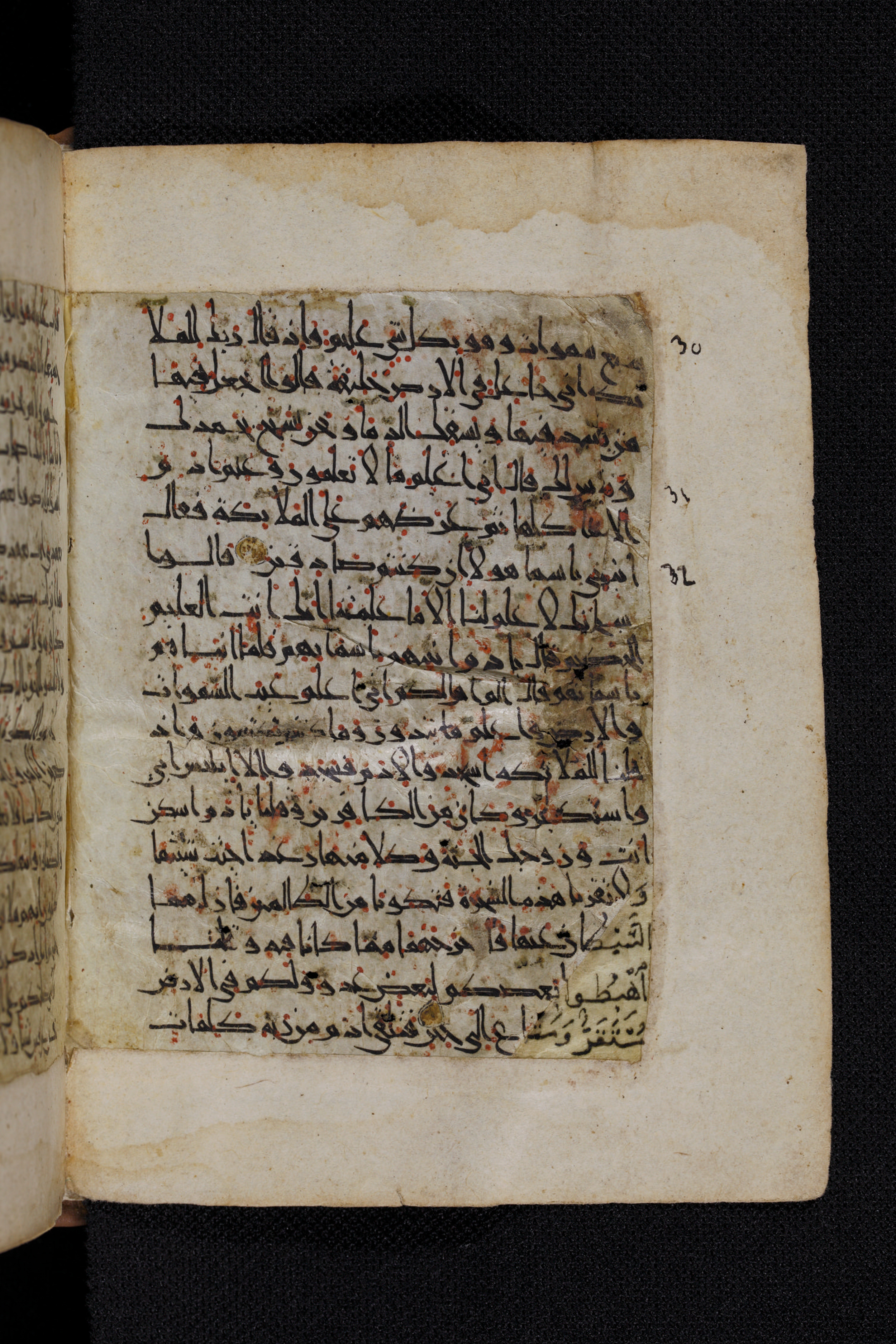 Diez A oct 172, in Transitional Maghrebi script, showing Surah 2:33 from Late 9th to Mid 11th Century AD found in Unknown, currently housed at Staatsbibliothek zu Berlin, Berlin, Germany