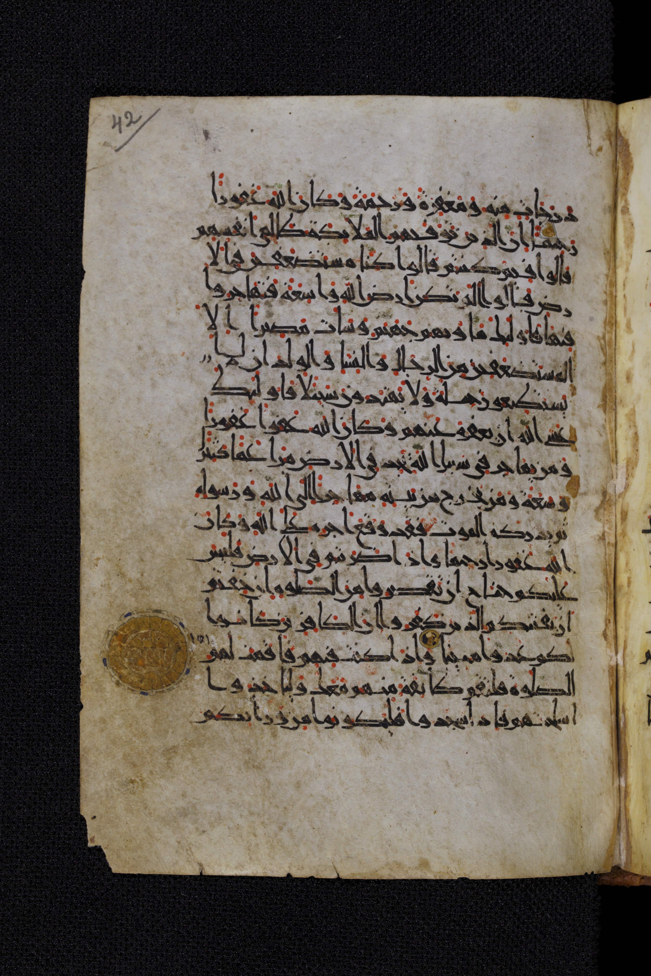 Diez A oct 172, in Transitional Maghrebi script, showing Surah 4:97 from Late 9th to Mid 11th Century AD found in Unknown, currently housed at Staatsbibliothek zu Berlin, Berlin, Germany