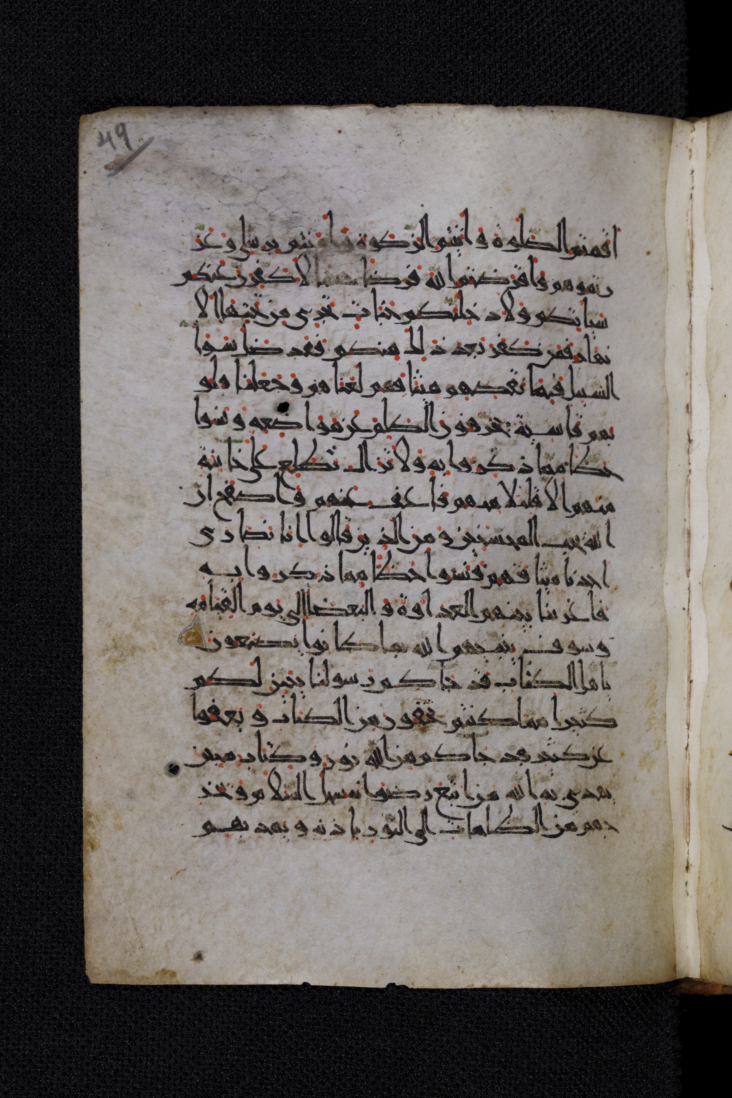 Diez A oct 172 (Scan 2), in Transitional Maghrebi script, showing Surah 5:12 from Late 9th to Mid 11th Century AD found in Unknown, currently housed at Staatsbibliothek zu Berlin, Berlin, Germany