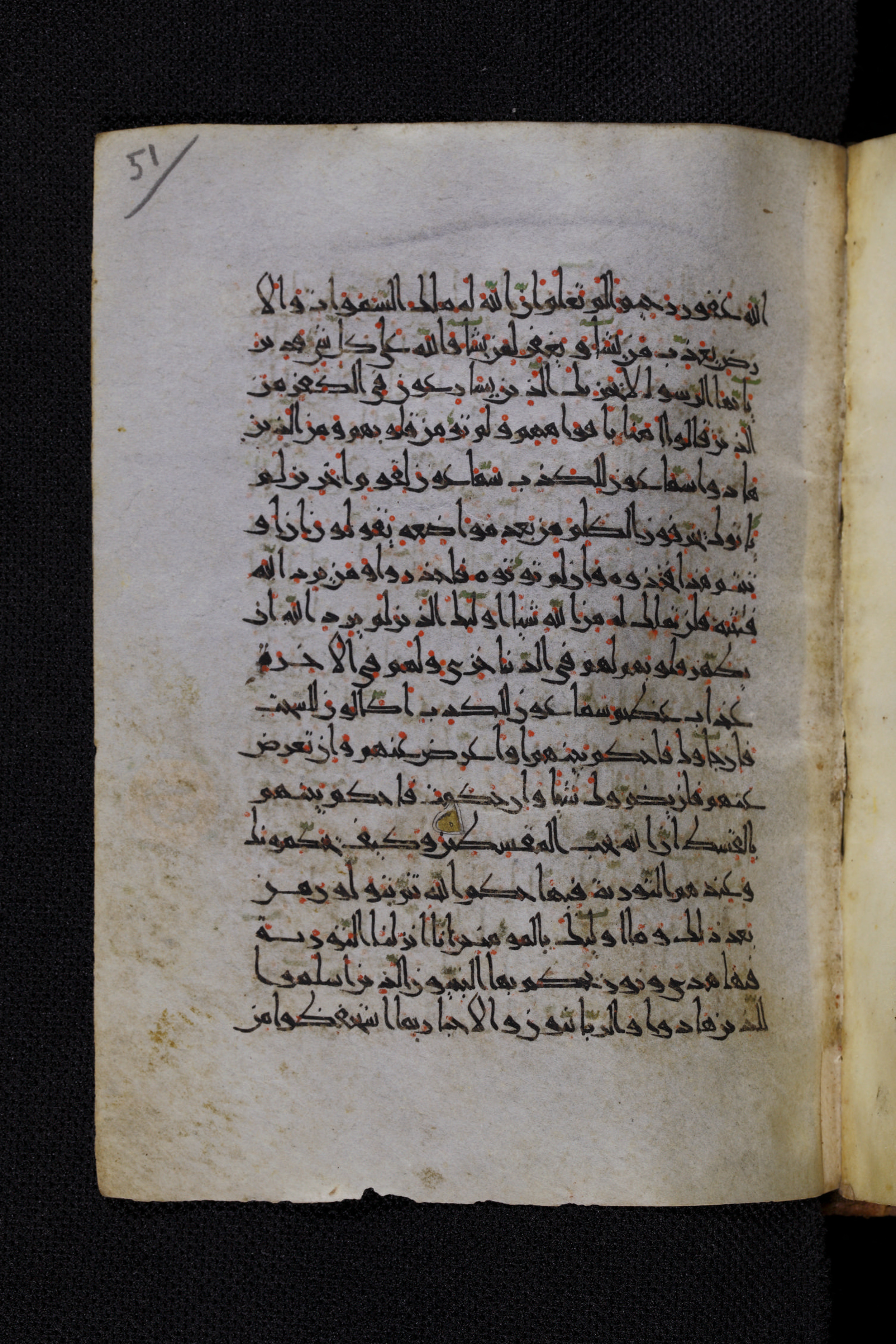 Diez A oct 172 (Scan 2), in Transitional Maghrebi script, showing Surah 5:39 from Late 9th to Mid 11th Century AD found in Unknown, currently housed at Staatsbibliothek zu Berlin, Berlin, Germany