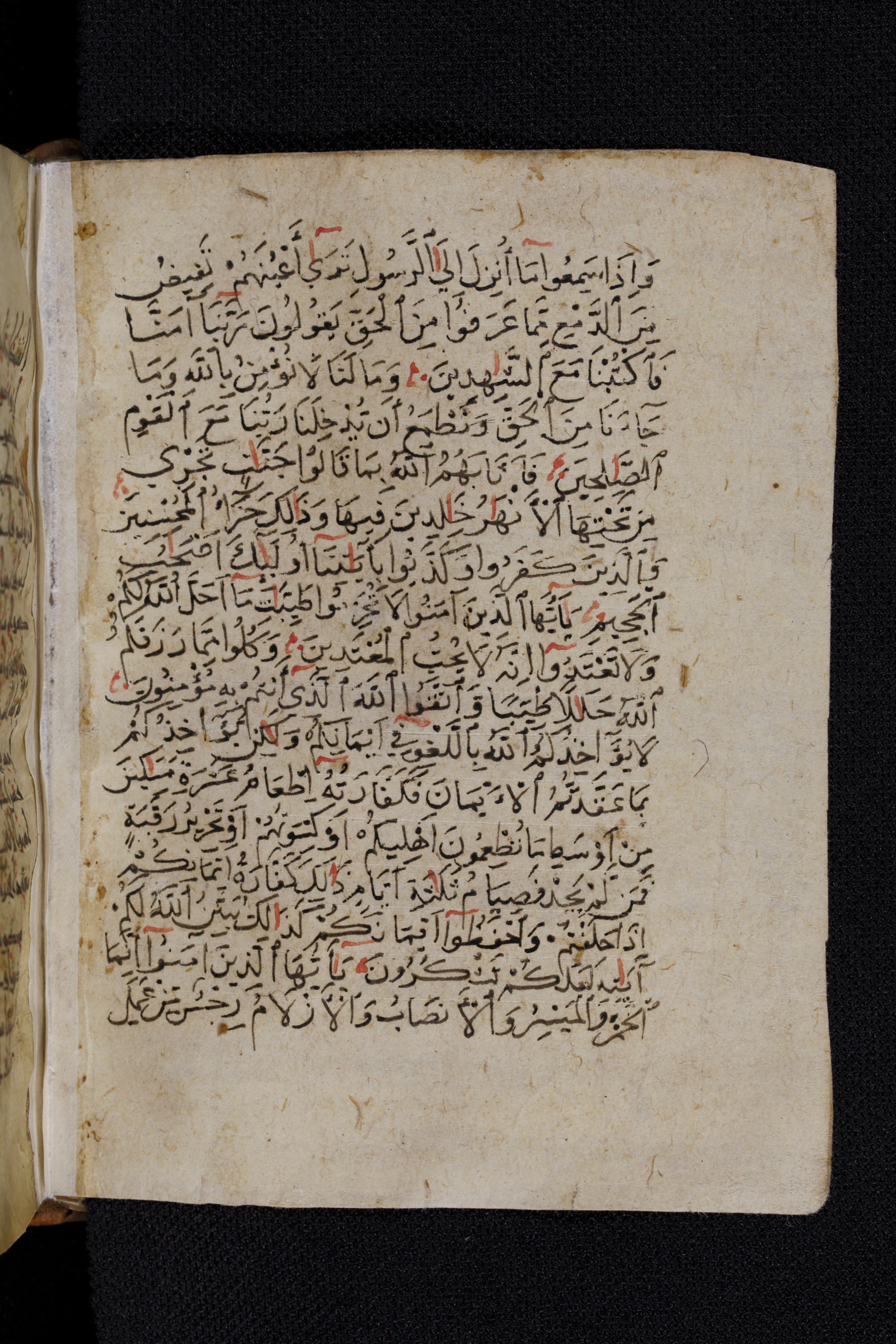 Diez A oct 172, in Transitional Maghrebi script, showing Surah 5:83 from Late 9th to Mid 11th Century AD found in Unknown, currently housed at Staatsbibliothek zu Berlin, Berlin, Germany