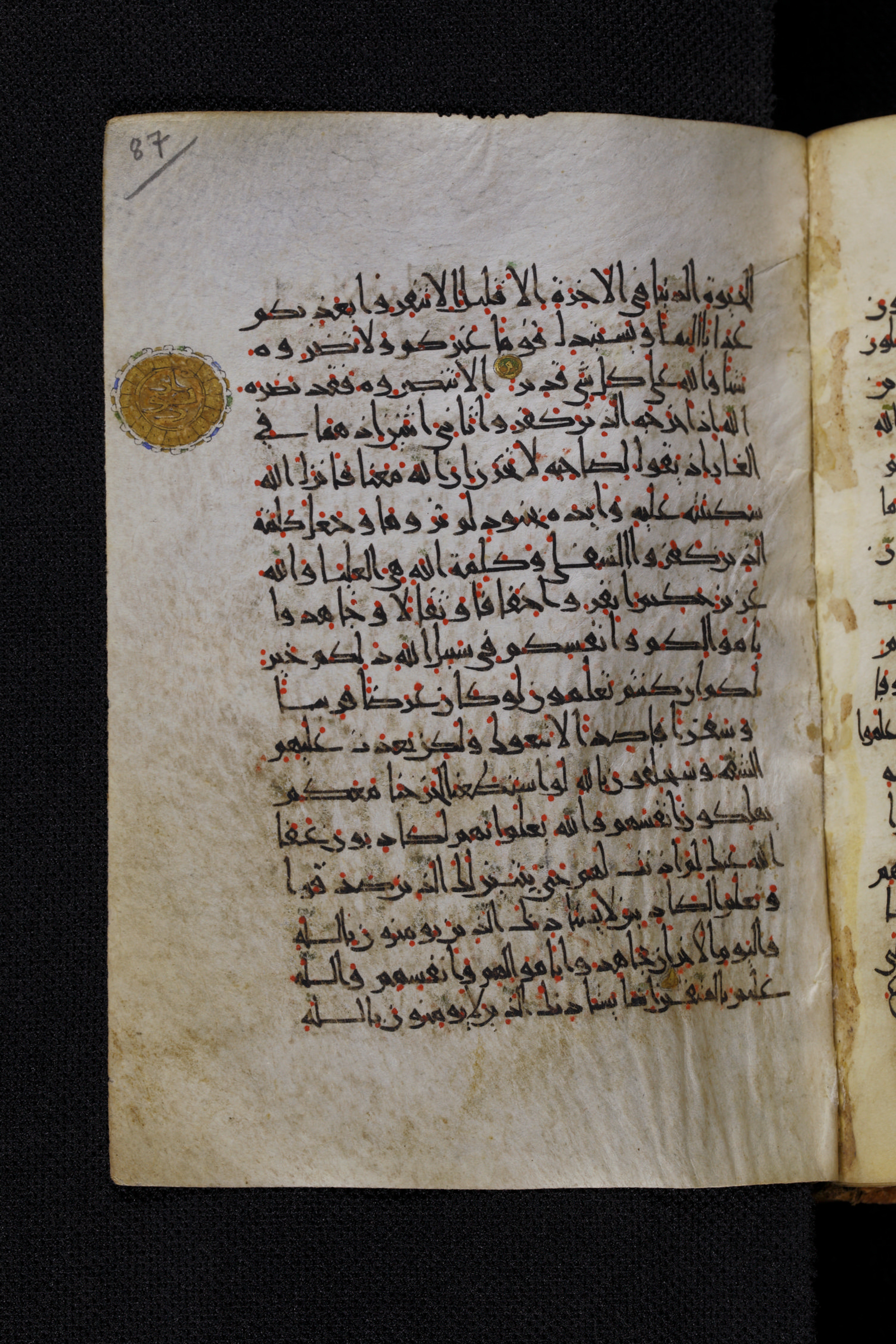 Diez A oct 172, in Transitional Maghrebi script, showing Surah 9:39 from Late 9th to Mid 11th Century AD found in Unknown, currently housed at Staatsbibliothek zu Berlin, Berlin, Germany