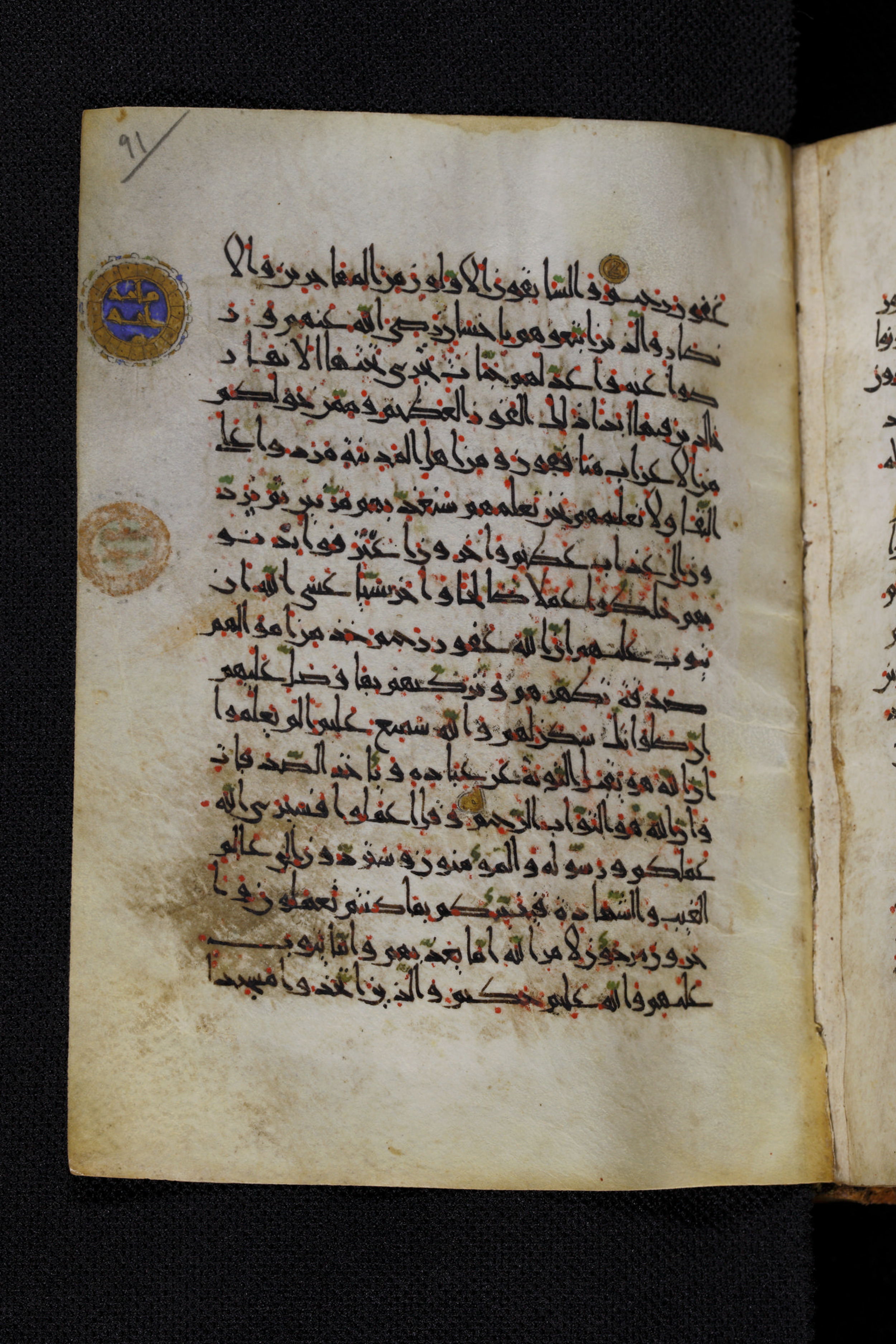 Diez A oct 172, in Transitional Maghrebi script, showing Surah 9:103 from Late 9th to Mid 11th Century AD found in Unknown, currently housed at Staatsbibliothek zu Berlin, Berlin, Germany