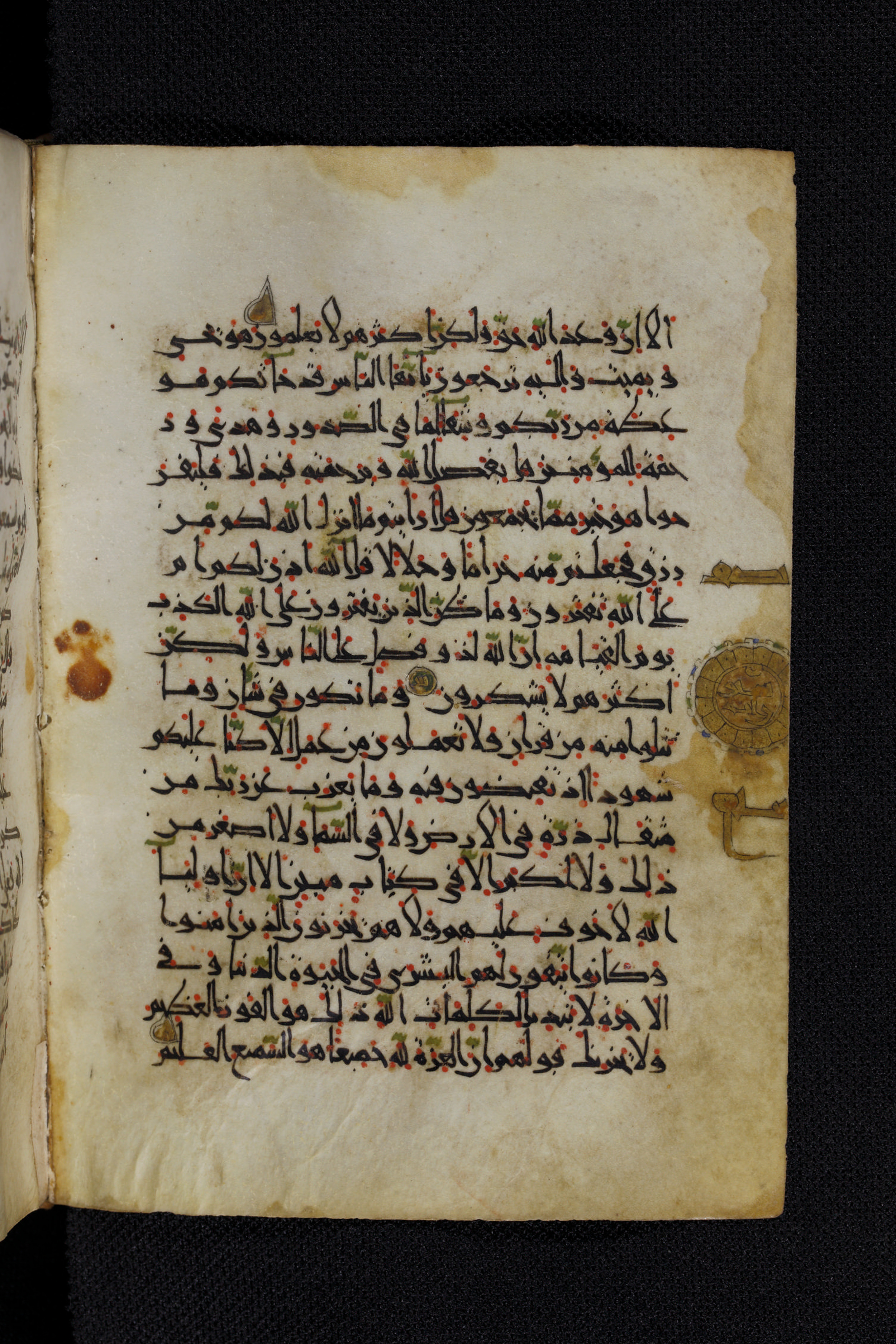 Diez A oct 172, in Transitional Maghrebi script, showing Surah 10:63 from Late 9th to Mid 11th Century AD found in Unknown, currently housed at Staatsbibliothek zu Berlin, Berlin, Germany
