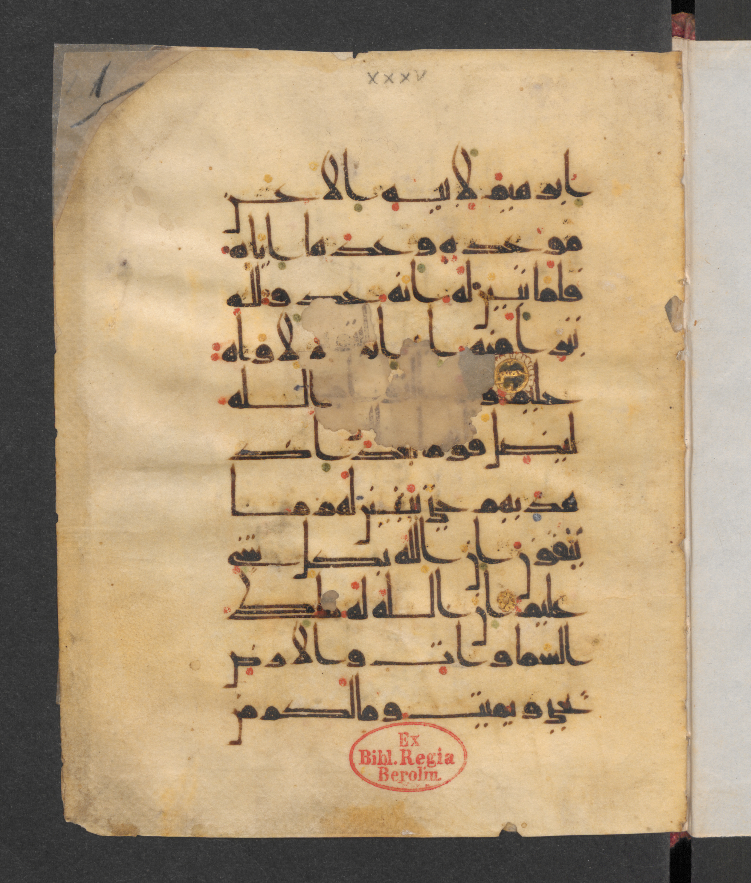 Wetzstein II 1947, in New Style script, showing Surah 9:116 from Mid 9th to Late 10th Century AD found in Damascus, Syria, currently housed at Staatsbibliothek zu Berlin, Berlin, Germany