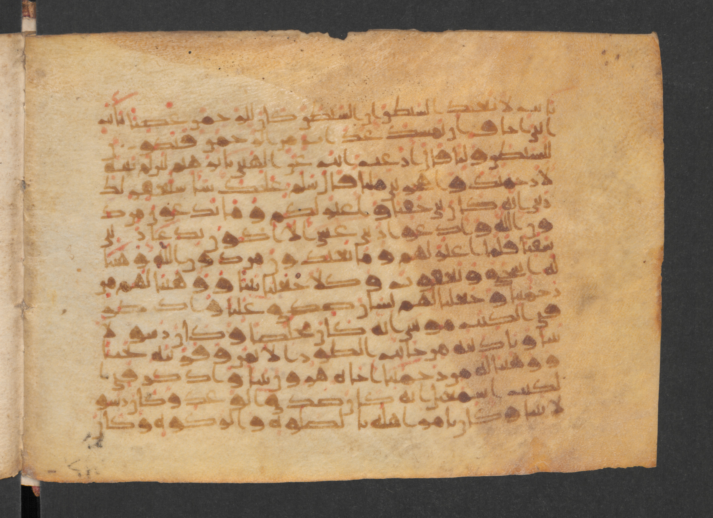 Wetzstein II 1929 (Ahlwardt 338), in New Style III script, showing Surah 19:49 from Mid 8th to Late 9th Century AD found in Damascus, Syria, currently housed at Staatsbibliothek zu Berlin, Berlin