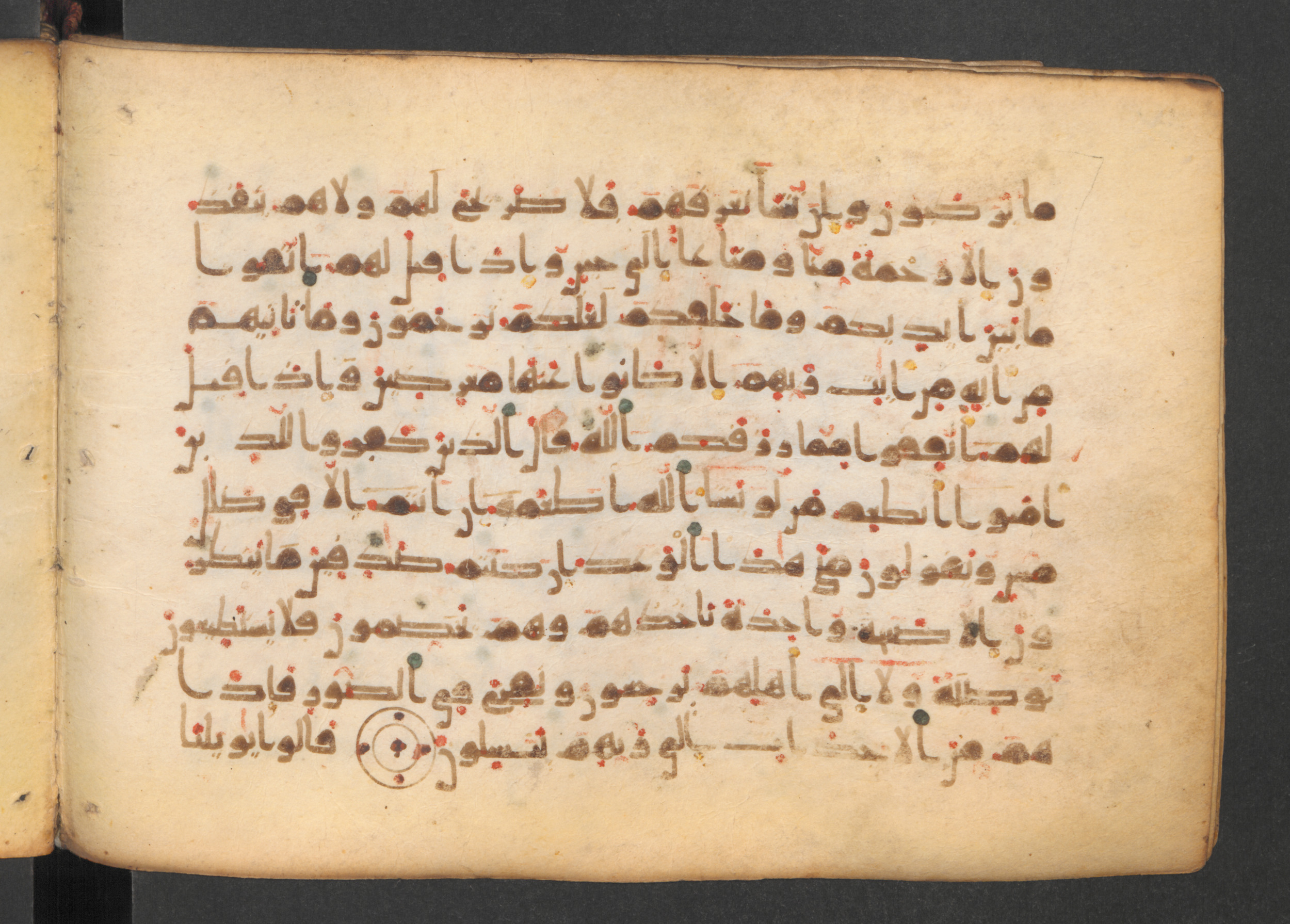 Codex Petermann I 38, in kūfī D.Vb script, showing Surah 36:49 from Mid-8th to Late 10th Century AD found in Unknown, currently housed at Staatsbibliothek zu Berlin, Berlin