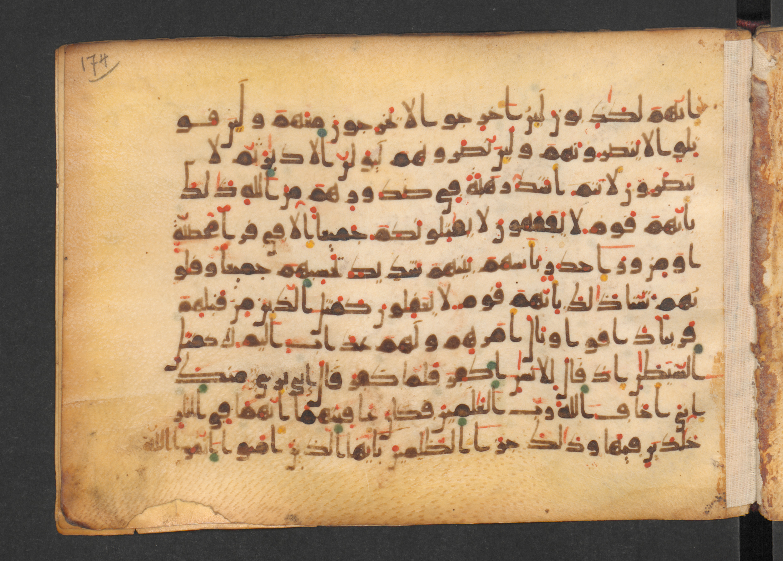 Codex Petermann I 38, in kūfī D.Vb script, showing Surah 59:13 from Mid-8th to Late 10th Century AD found in Unknown, currently housed at Staatsbibliothek zu Berlin, Berlin