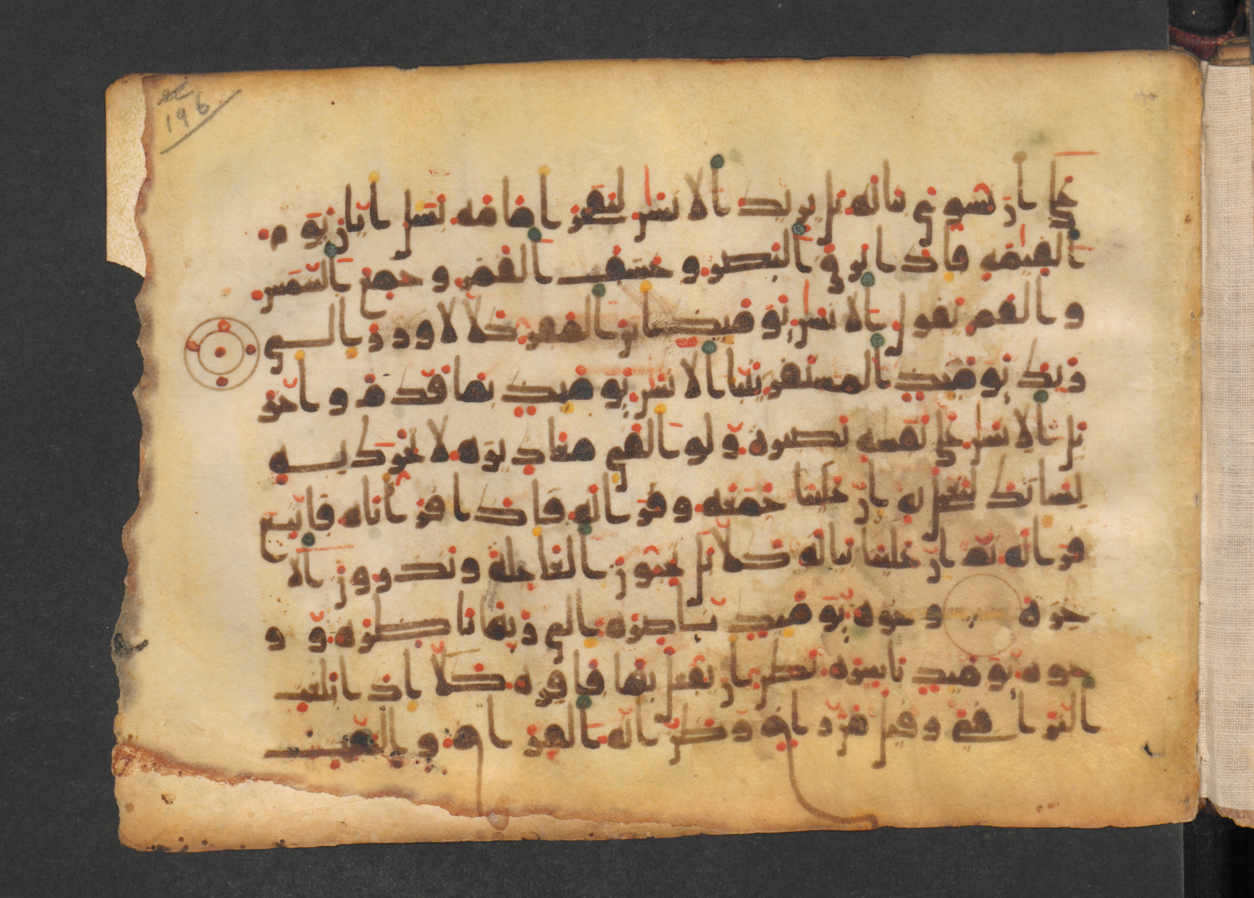 Codex Petermann I 38, in kūfī D.Vb script, showing Surah 75:21 from Mid-8th to Late 10th Century AD found in Unknown, currently housed at Staatsbibliothek zu Berlin, Berlin