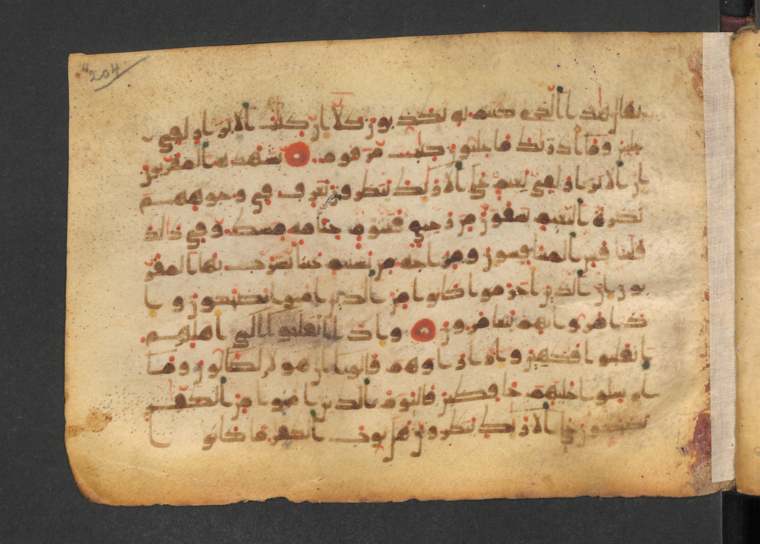 Codex Petermann I 38, in kūfī D.Vb script, showing Surah 83:21 from Mid-8th to Late 10th Century AD found in Unknown, currently housed at Staatsbibliothek zu Berlin, Berlin