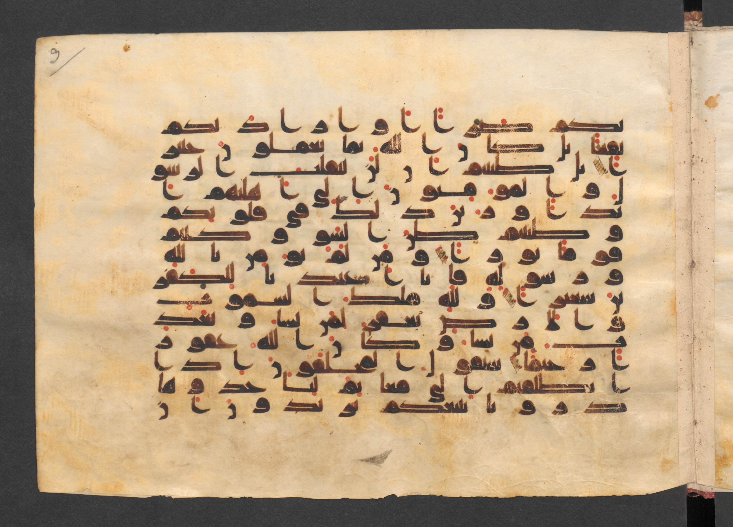 Berlin, Staatsbibliothek zu Berlin, Wetzstein II 1921 (Ahlwardt 356), in kūfī D.I script, showing Surah 48:12 from Mid-8th to 9th Century AD found in Damascus, Syria, currently housed at Staatsbibliothek zu Berlin, Berlin, Germany