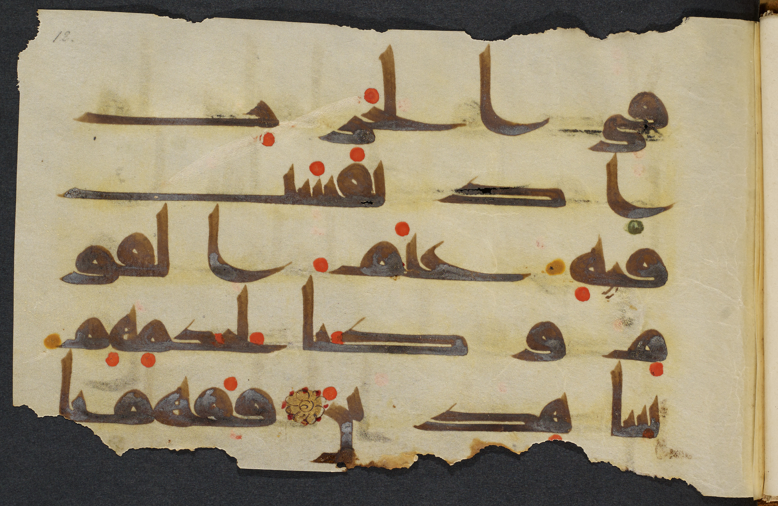 Copenhagen, Det Kongelige Bibliotek, Cod. Arab. 36 (Scan 1), in kūfī D.I script, showing Surah 21:79 from Mid 8th to Late 10th Century AD found in Egypt, currently housed at Det Kongelige Bibliotek (The Royal Library), Copenhagen
