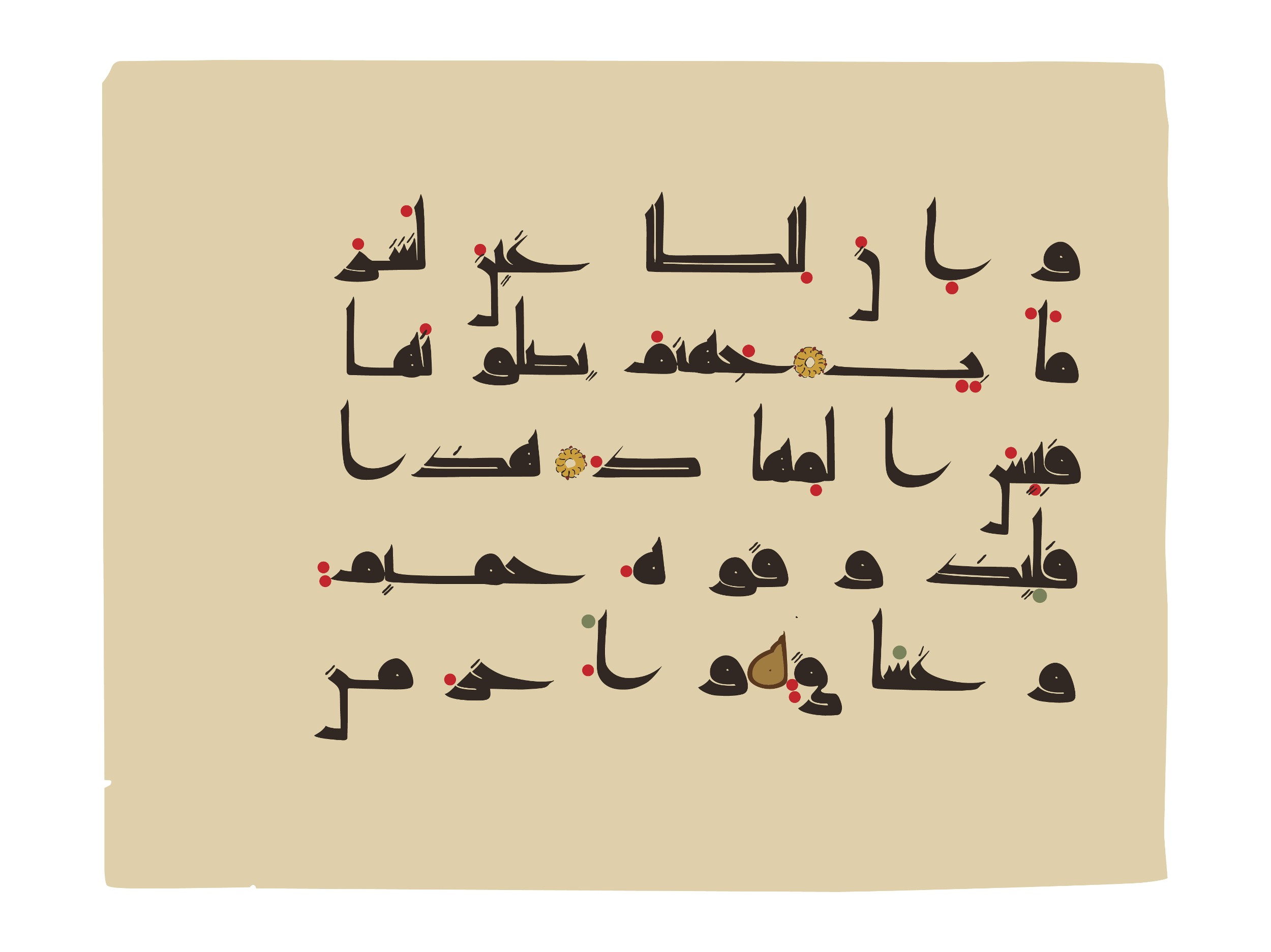 Oxford, Bodleian Library (Oxford University), Marsh 178 (Scan 3), in kūfī D.I script, showing Surah 38:55 from Mid 8th to Late 9th Century AD found in Fustat (Old Cairo), Egypt, currently housed at Bodleian Library (Oxford University), Oxford