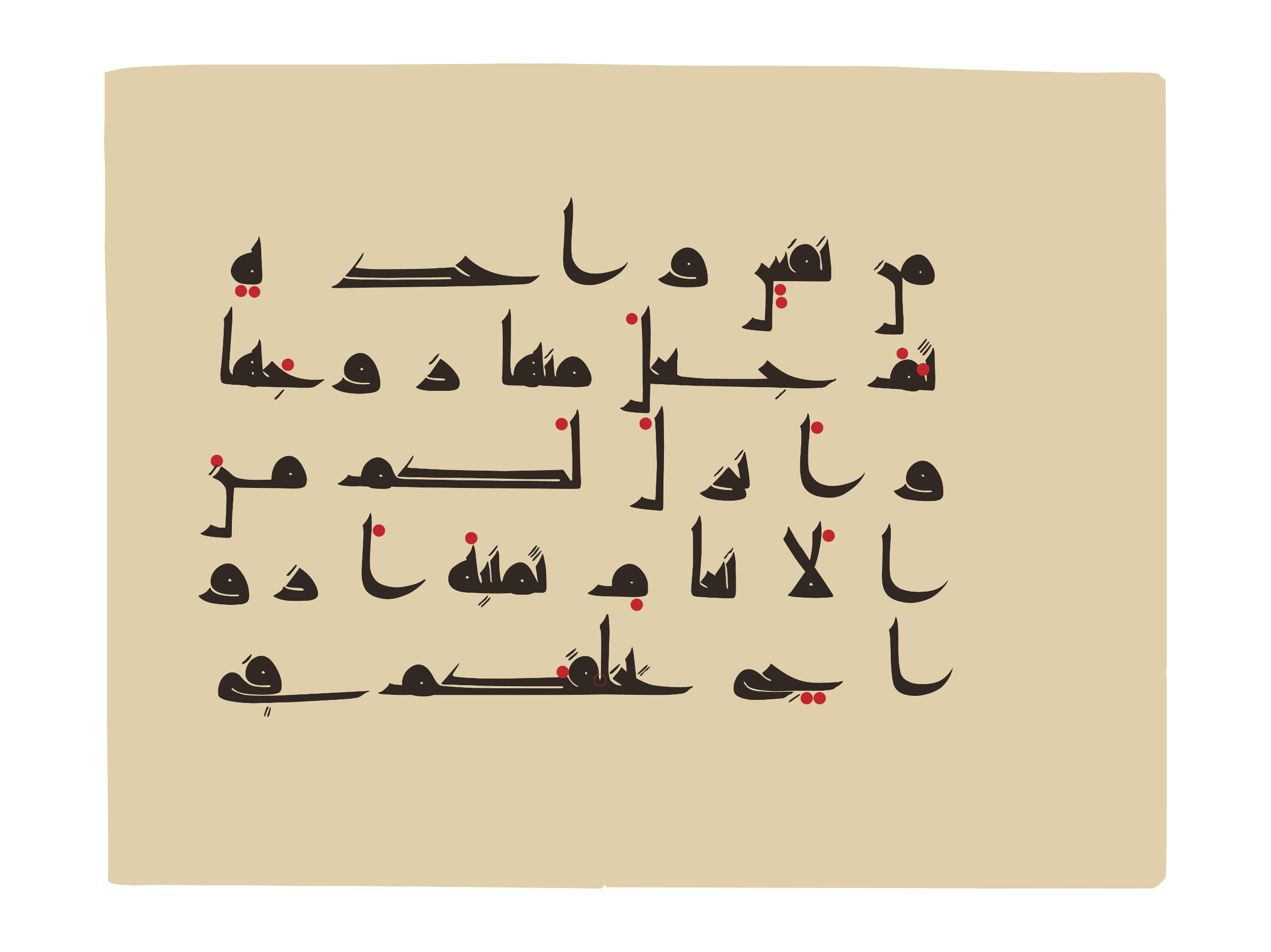 Oxford, Bodleian Library (Oxford University), Marsh 178 (Scan 3), in kūfī D.I script, showing Surah 39:6 from Mid 8th to Late 9th Century AD found in Fustat (Old Cairo), Egypt, currently housed at Bodleian Library (Oxford University), Oxford