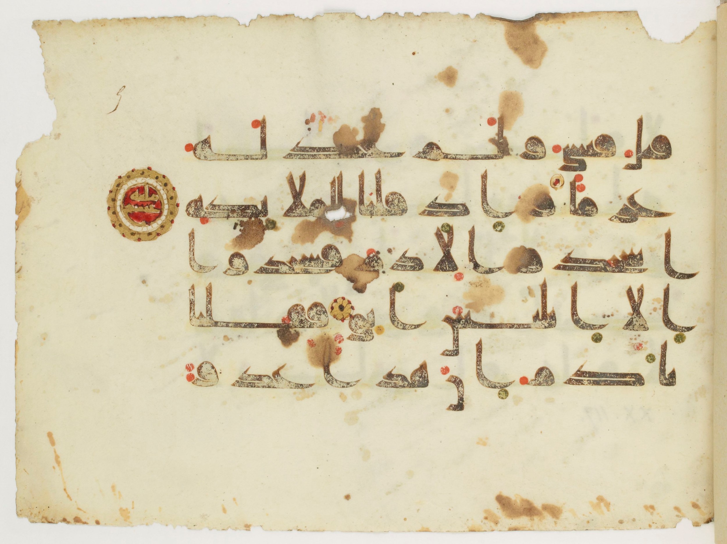 Paris, Bibliothèque nationale de France, Arabe 347 (a), in Kūfī (type D V a) script, showing Surah 20:116 from Mid 8th to Late 9th Century AD found in Unknown, currently housed at Bibliothèque nationale de France, Paris