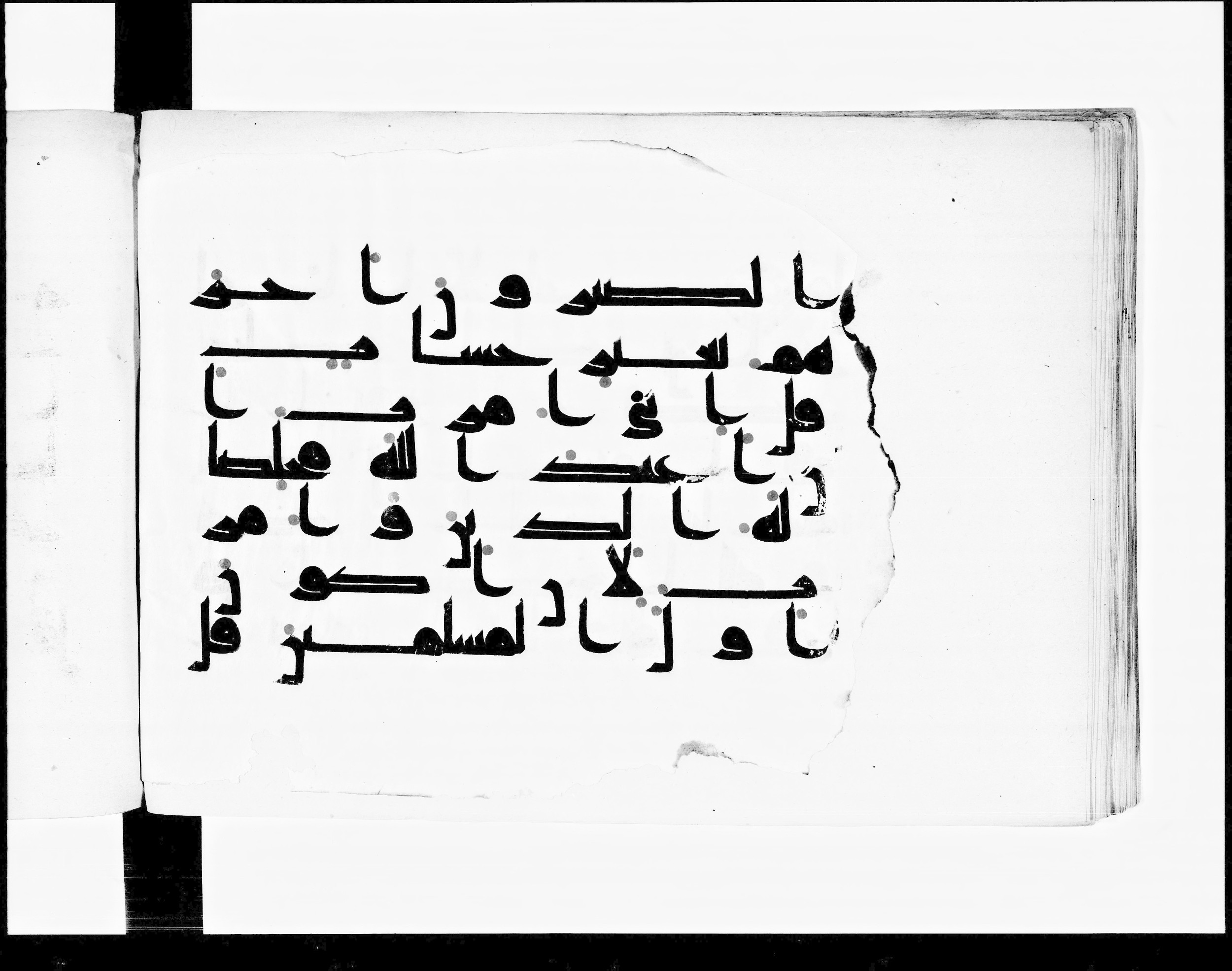 Paris, Bibliothèque nationale de France, Arabe 348 (b) (Scan 1), in Kūfī D.I script, showing Surah 39:13 from 8th to 9th Century AD found in Fustat (Old Cairo), Egypt, currently housed at Bibliothèque nationale de France, Paris
