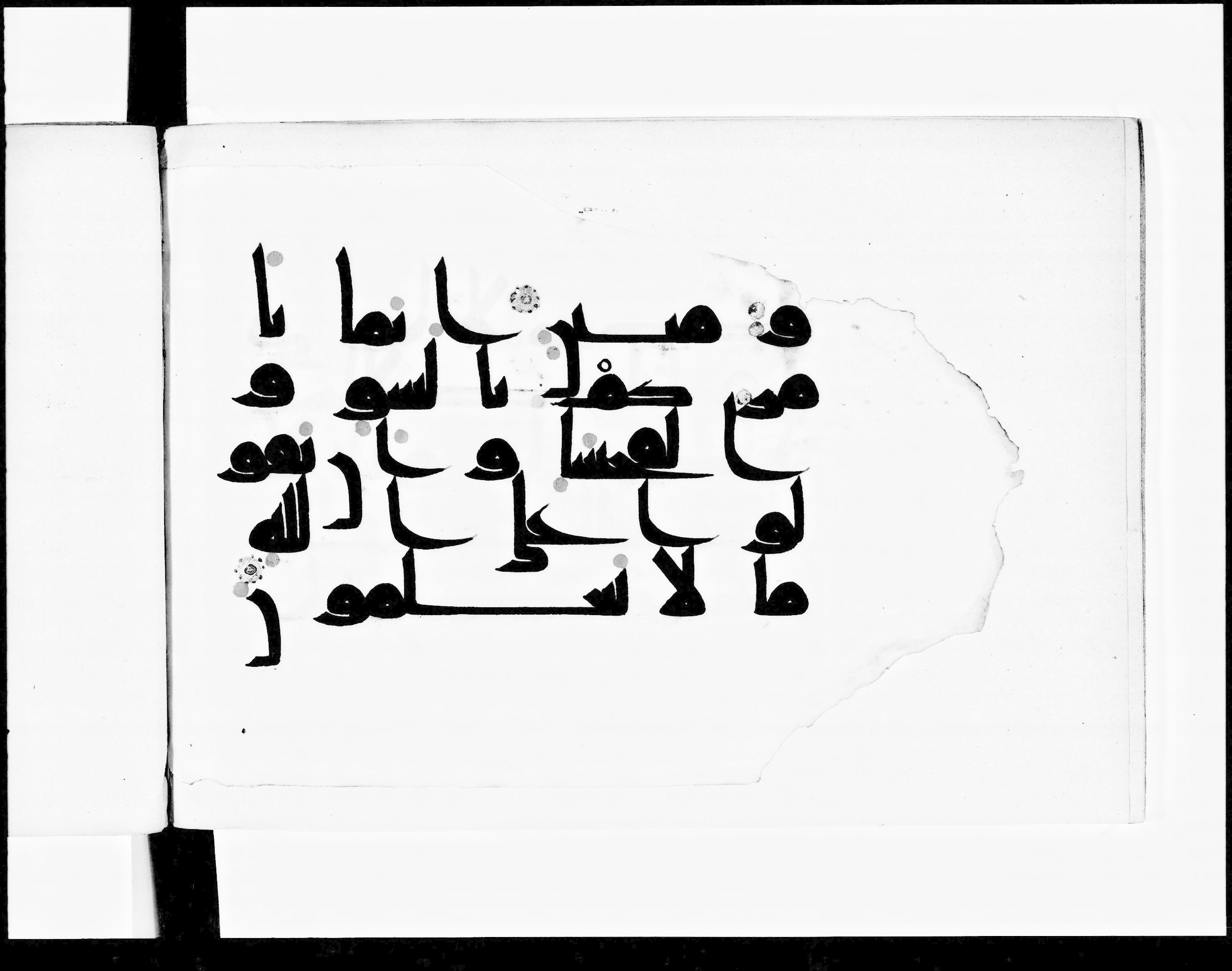 Paris, Bibliothèque nationale de France, Arabe 348 (f), in kūfī D.III script, showing Surah 2:169 from Mid 8th to Late 10th Century AD found in al-Fusṭāṭ, Egypt, currently housed at Bibliothèque nationale de France, Paris