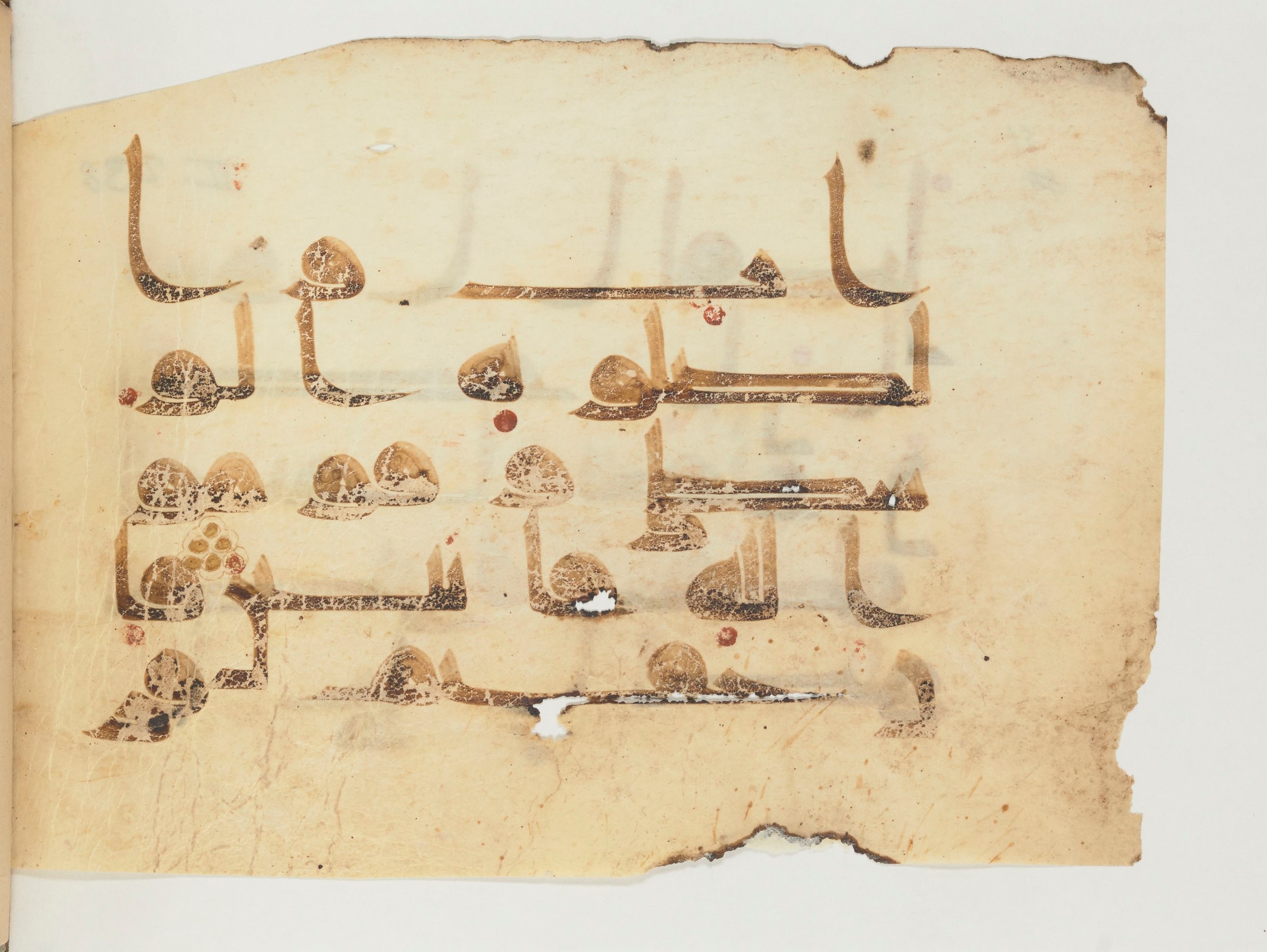 Paris, Bibliothèque nationale de France, Arabe 356 (d) (Scan 1), in Kūfī D.I / D.III script, showing Surah 2:239 from Mid 8th to Late 10th Century AD found in al-Fusṭāṭ (Old Cairo), Egypt, currently housed at Bibliothèque nationale de France, Paris