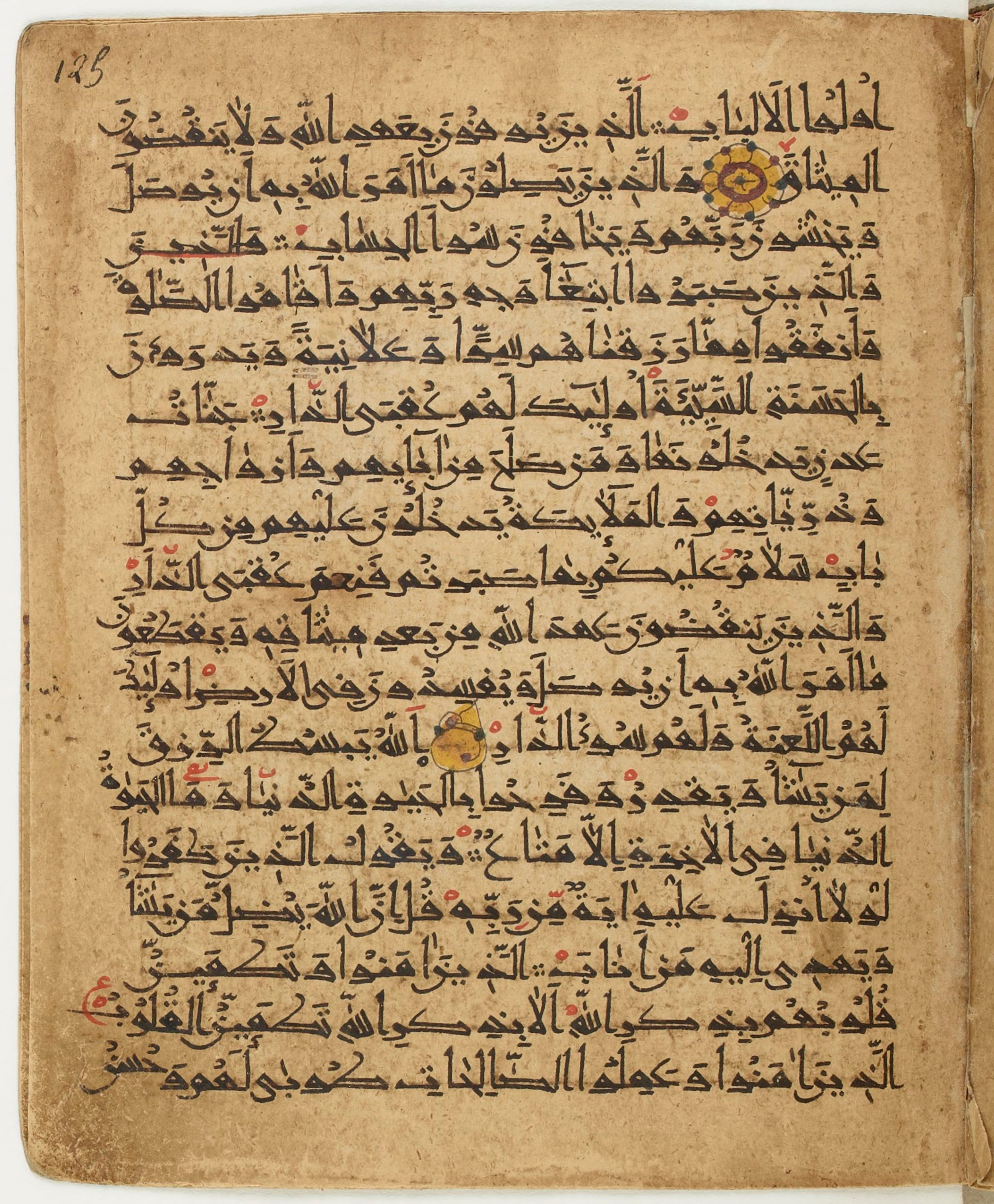 BNF Arabe 6430, in Naskh (NS 1) script, showing Surah 13:23 from 10th Century AD found in Unknown, currently housed at Bibliothèque nationale de France, Paris