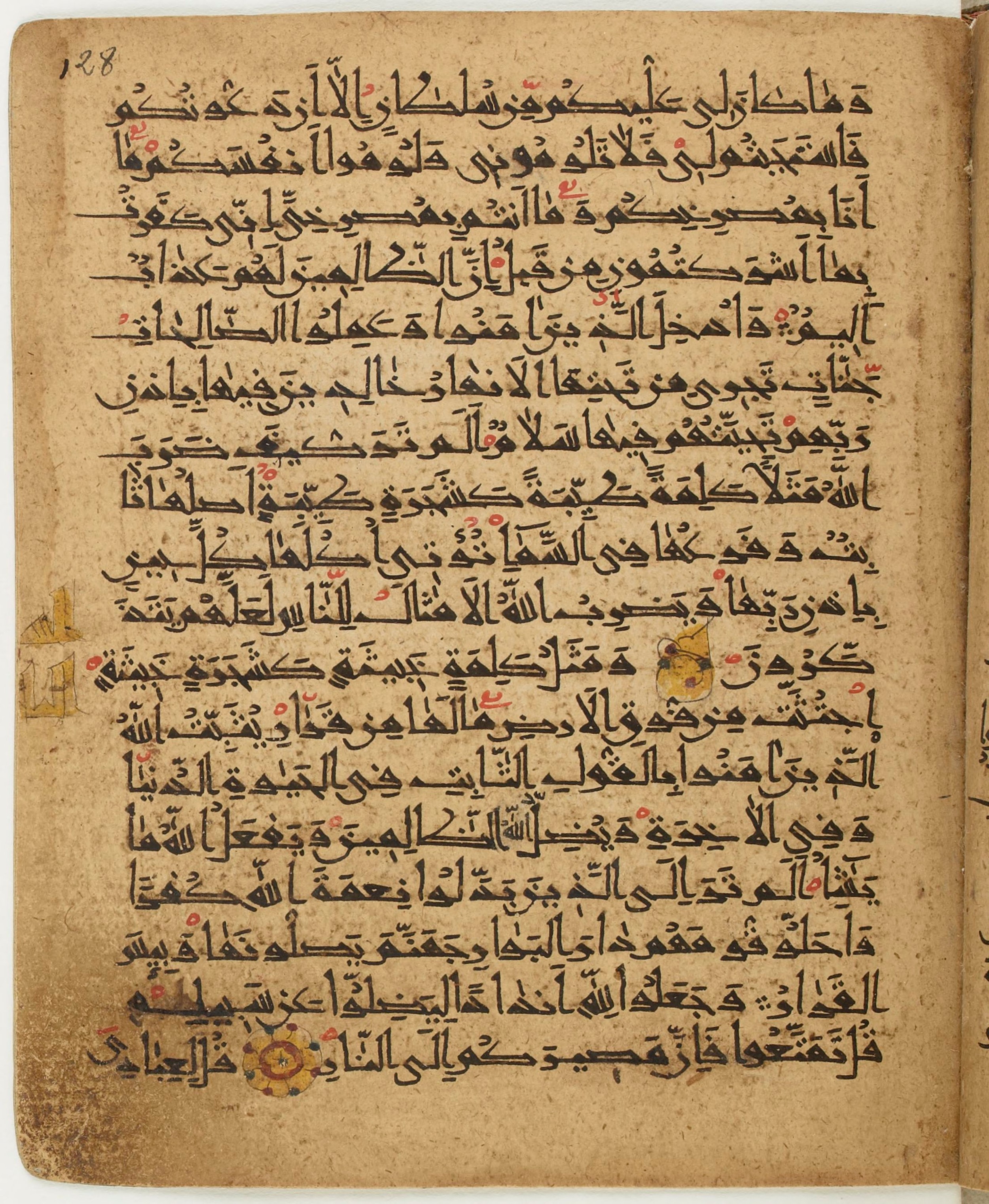 BNF Arabe 6430, in Naskh (NS 1) script, showing Surah 14:28 from 10th Century AD found in Unknown, currently housed at Bibliothèque nationale de France, Paris