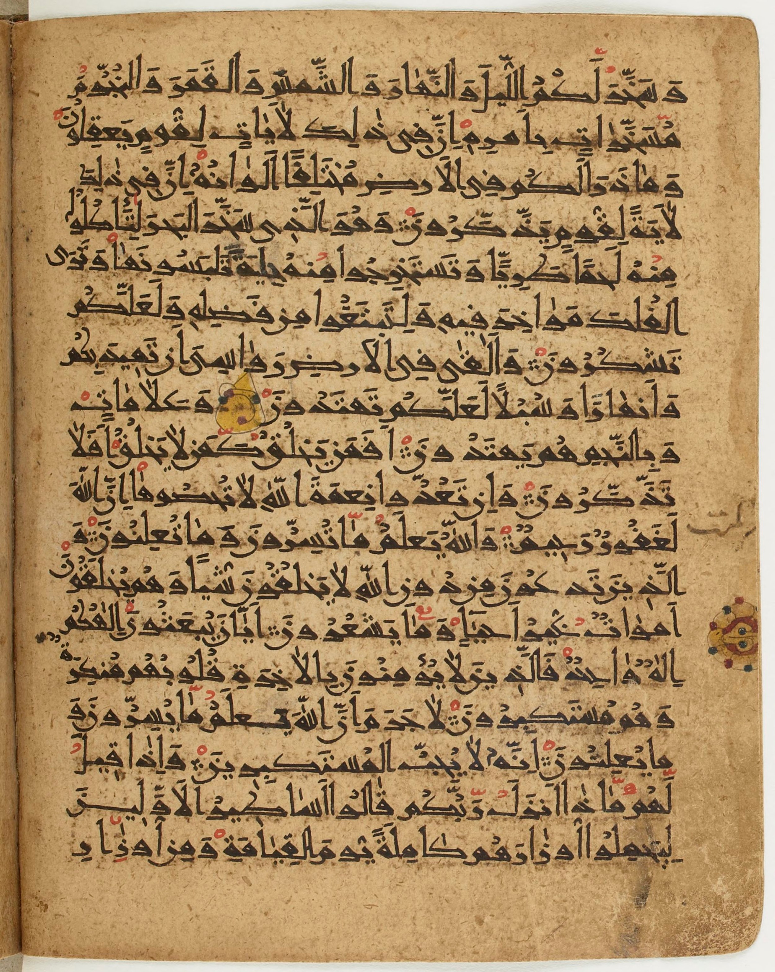 BNF Arabe 6430, in Naskh (NS 1) script, showing Surah 16:21 from 10th Century AD found in Unknown, currently housed at Bibliothèque nationale de France, Paris