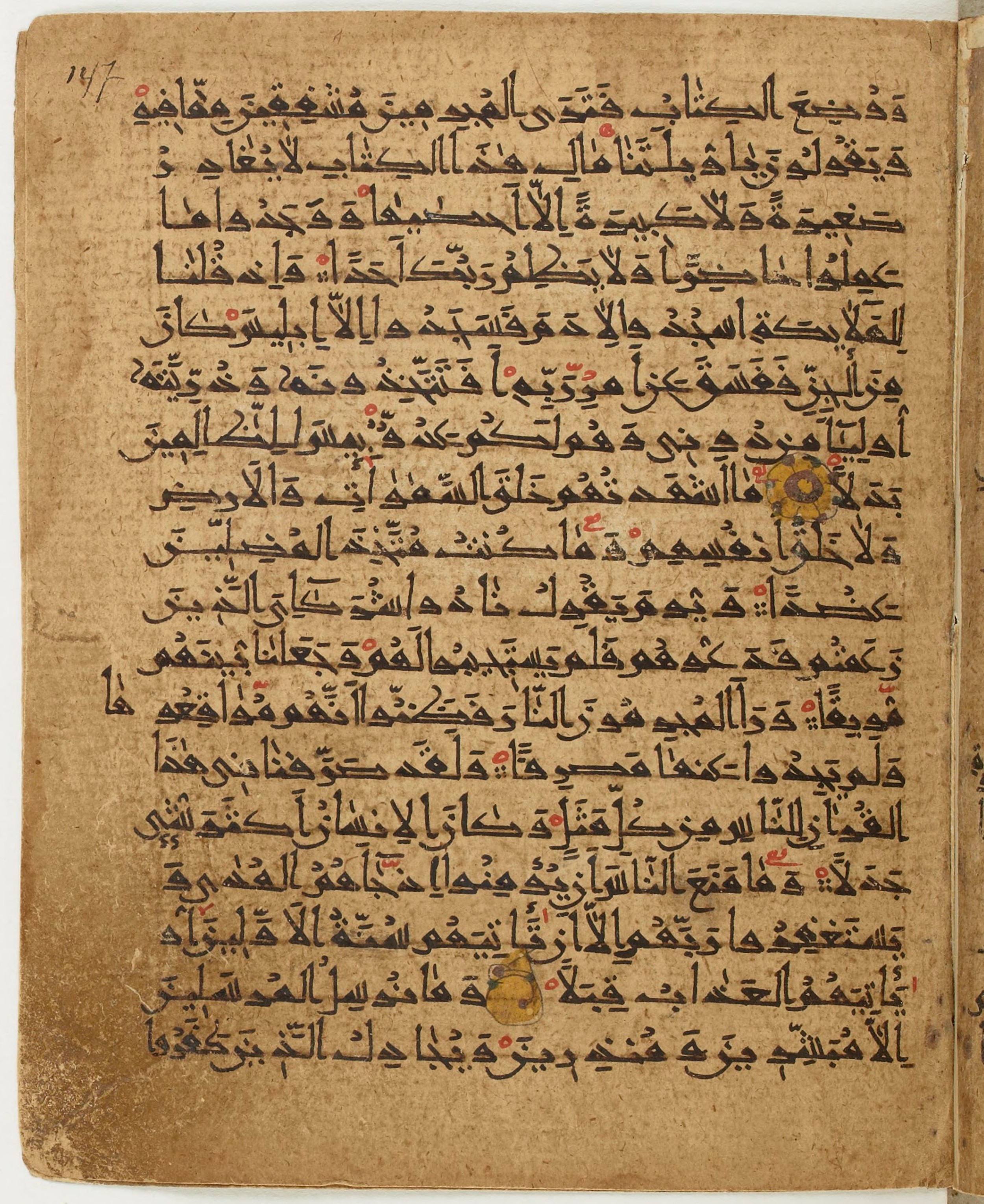 BNF Arabe 6430, in Naskh (NS 1) script, showing Surah 18:49 from 10th Century AD found in Unknown, currently housed at Bibliothèque nationale de France, Paris