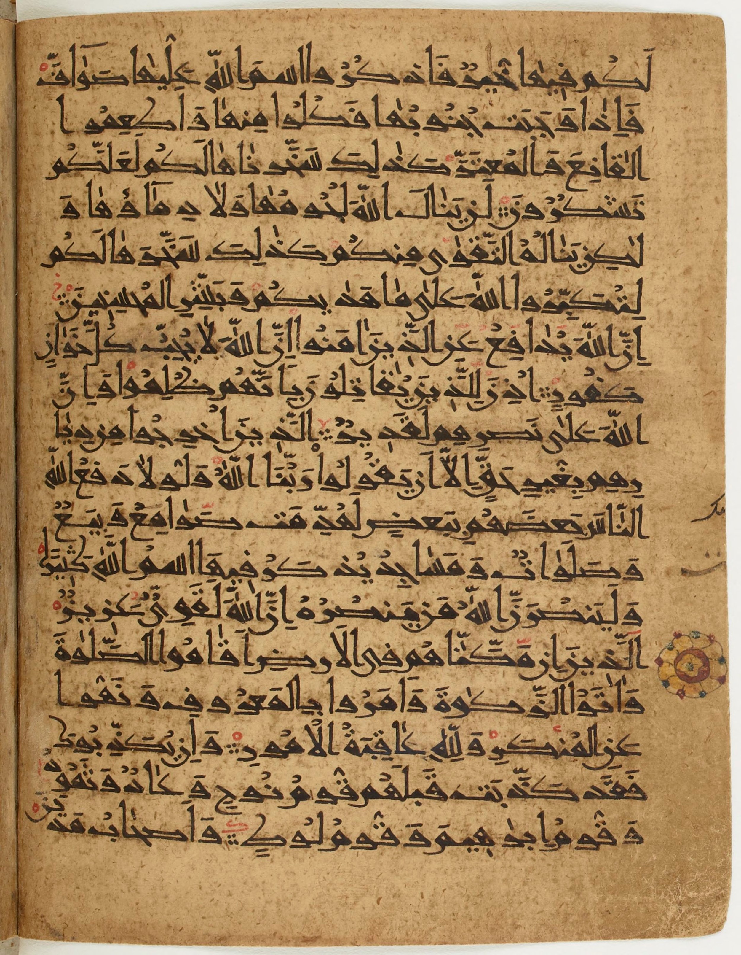 BNF Arabe 6430, in Naskh (NS 1) script, showing Surah 22:39 from 10th Century AD found in Unknown, currently housed at Bibliothèque nationale de France, Paris