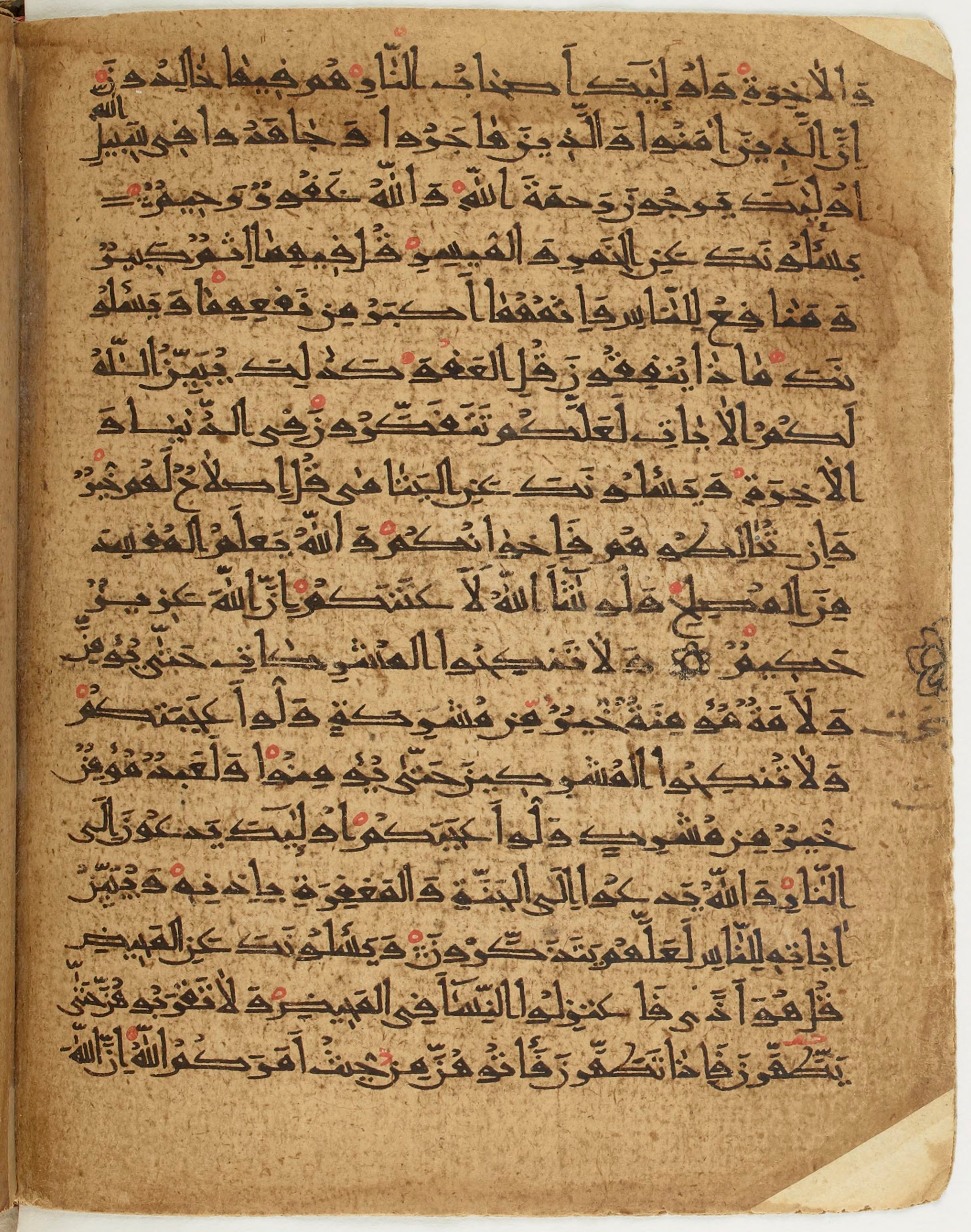 BNF Arabe 6430 (Scan 2), in Naskh (NS 1) script, showing Surah 2:217 from 10th Century AD found in Unknown, currently housed at Bibliothèque nationale de France, Paris