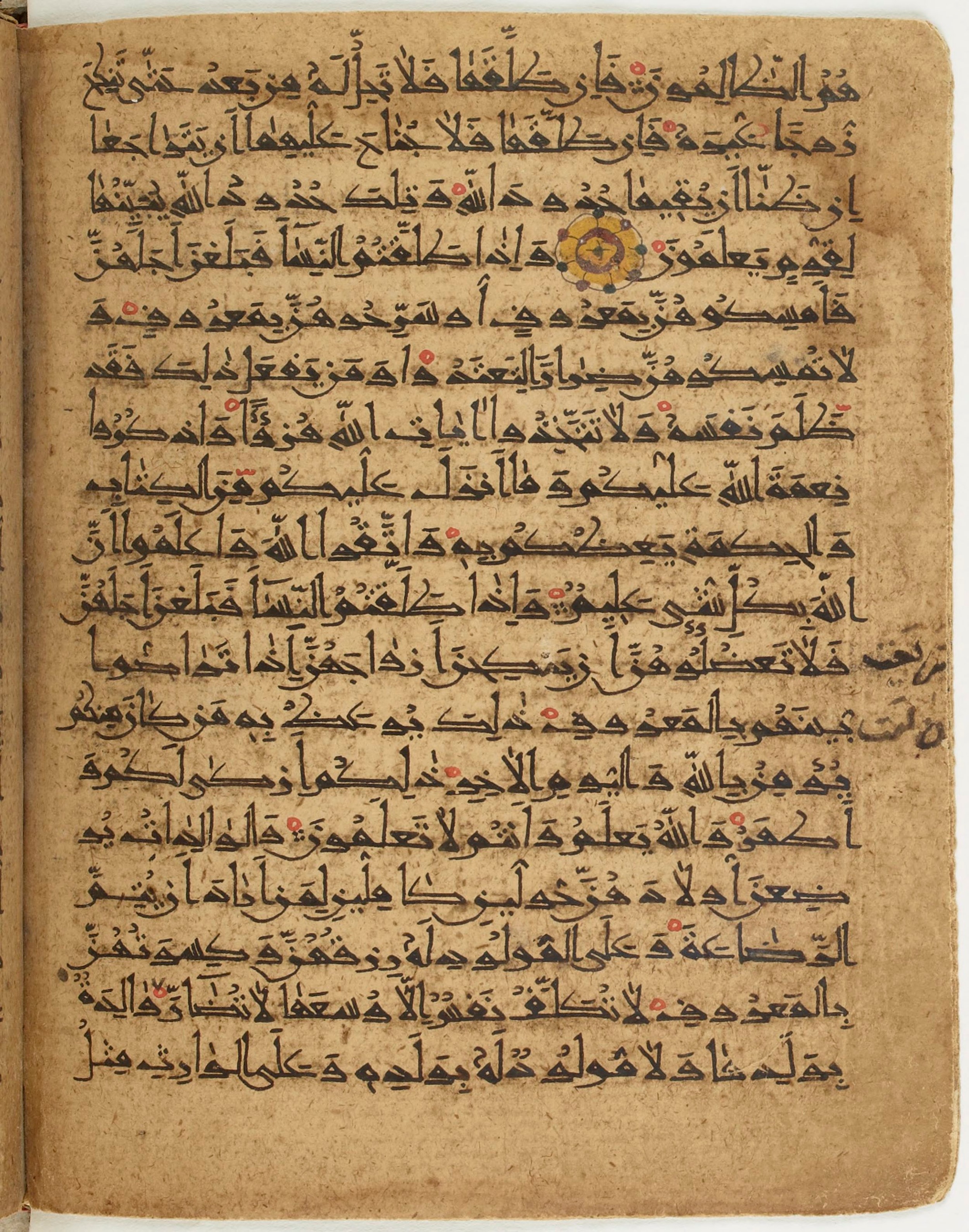 BNF Arabe 6430, in Naskh (NS 1) script, showing Surah 2:232 from 10th Century AD found in Unknown, currently housed at Bibliothèque nationale de France, Paris