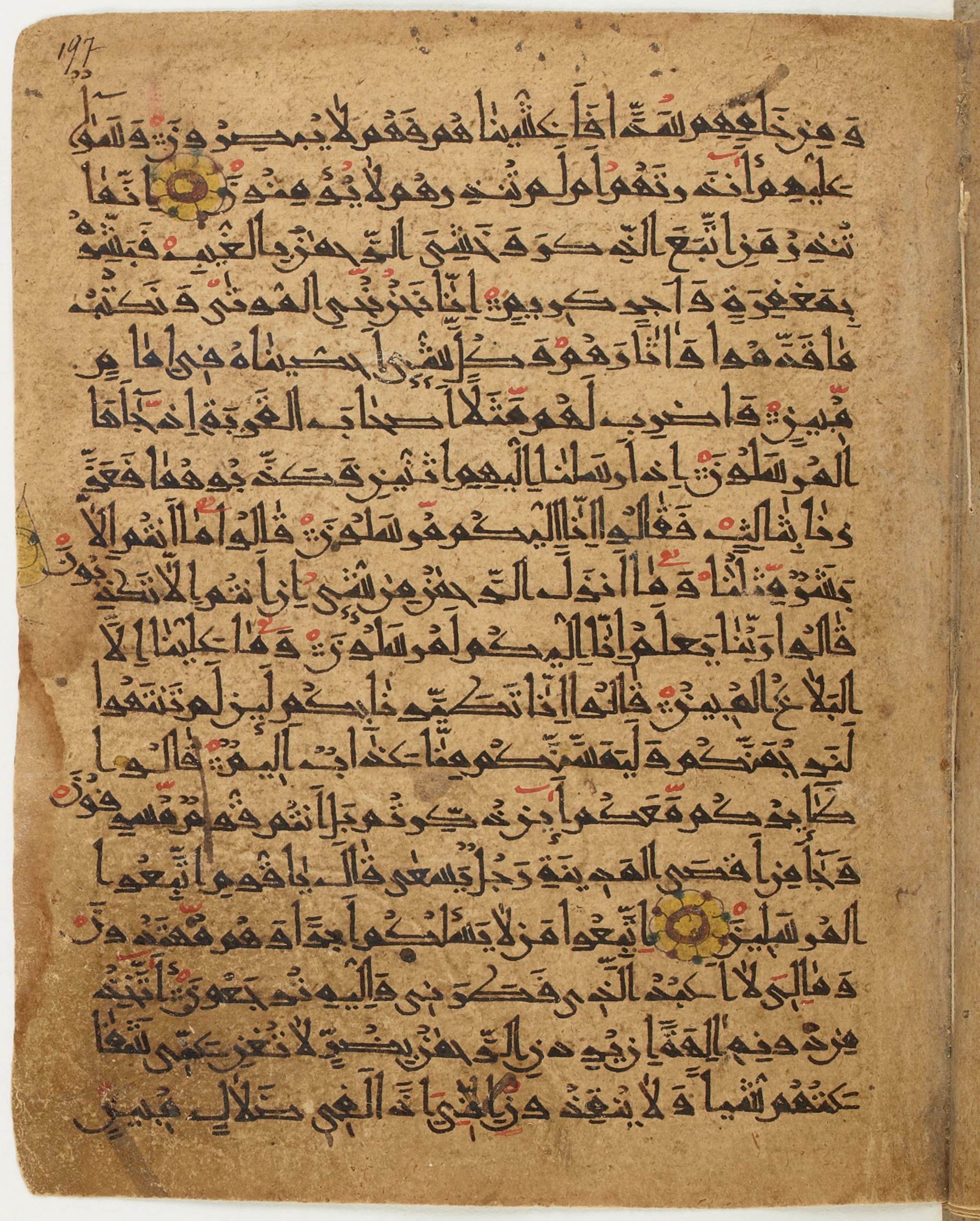 BNF Arabe 6430, in Naskh (NS 1) script, showing Surah 36:13 from 10th Century AD found in Unknown, currently housed at Bibliothèque nationale de France, Paris